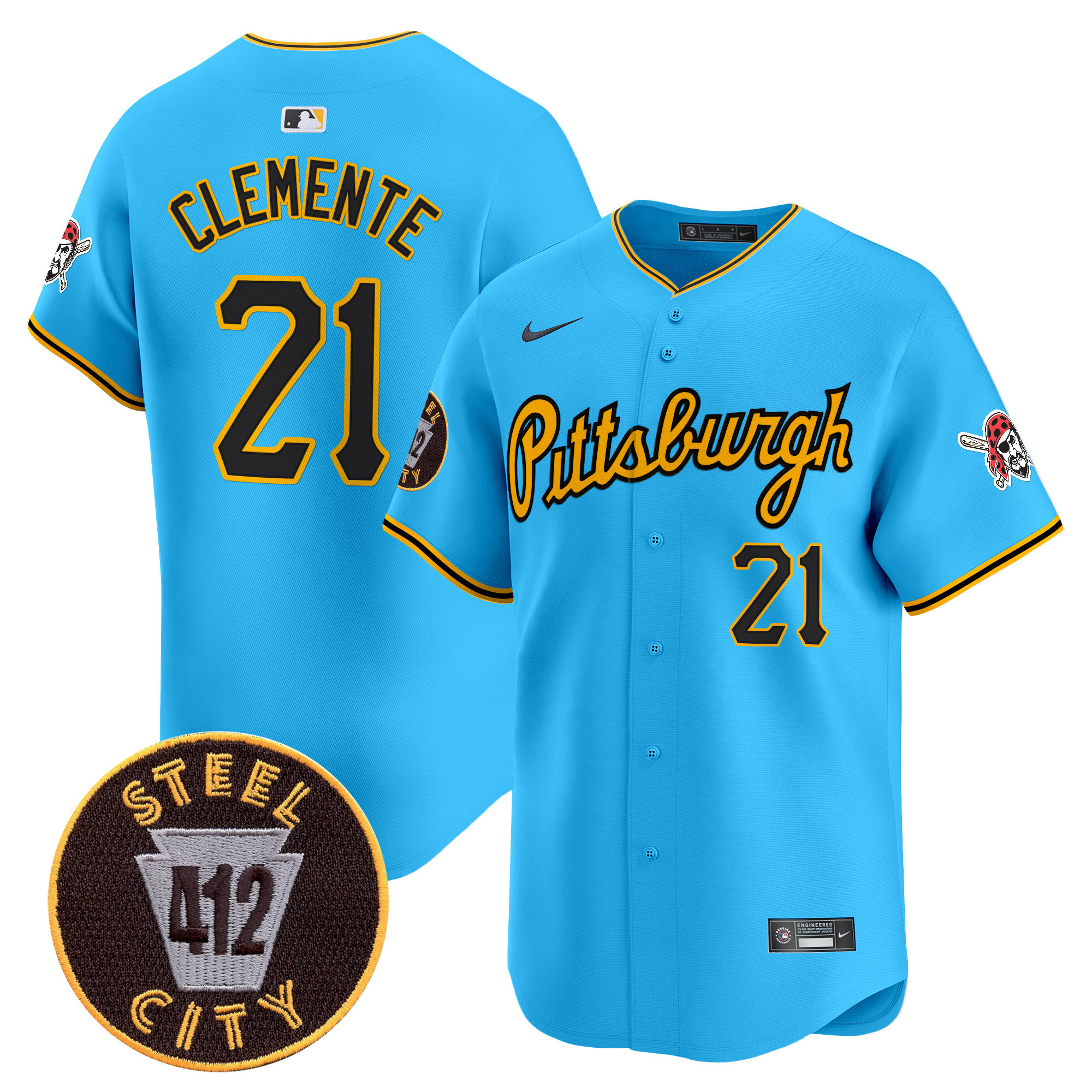 Men's Pittsburgh Pirates 412 Patch Vapor Premier Limited Jersey V4 - All Stitched