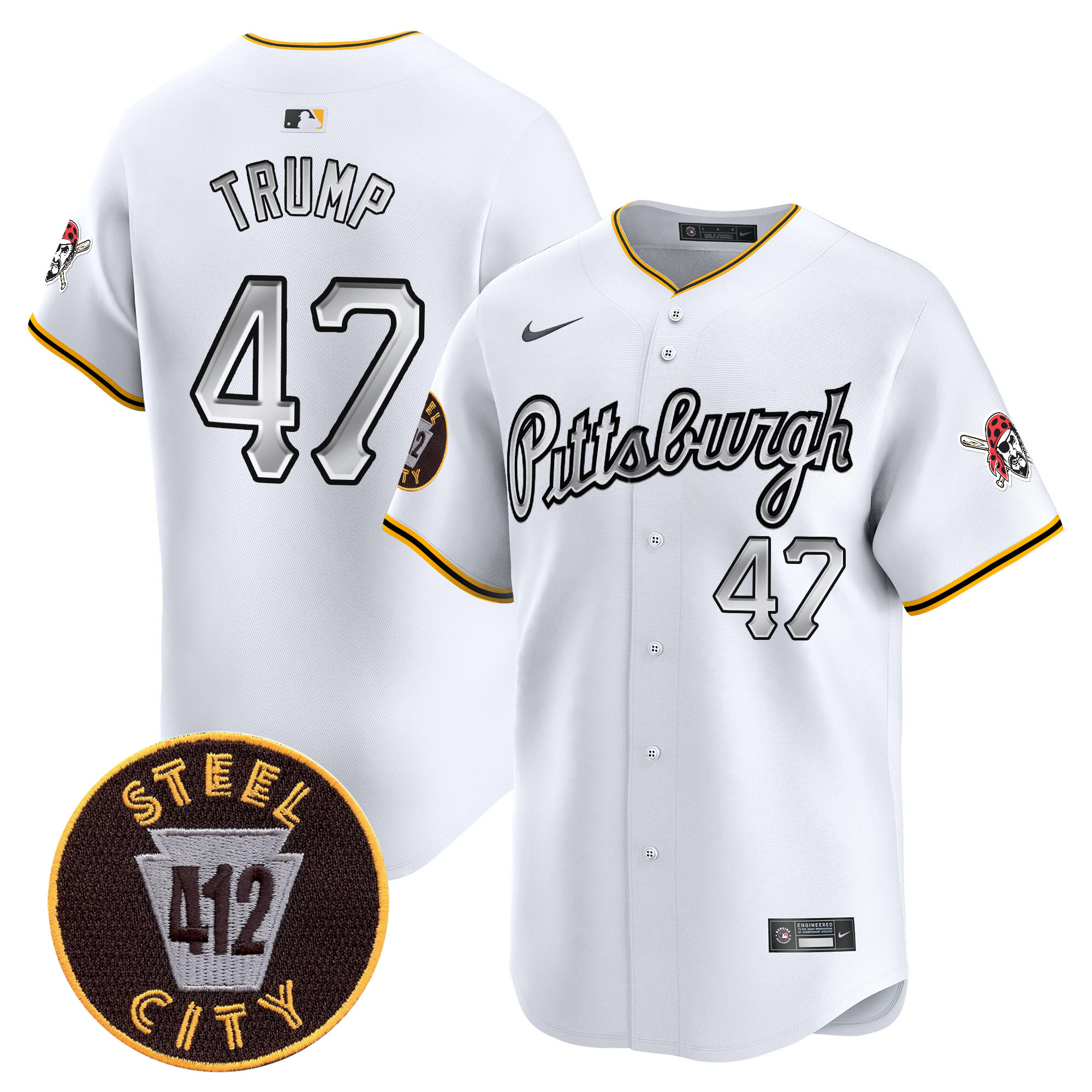 Men's Pittsburgh Pirates 412 Patch Vapor Premier Limited Jersey V7 - All Stitched
