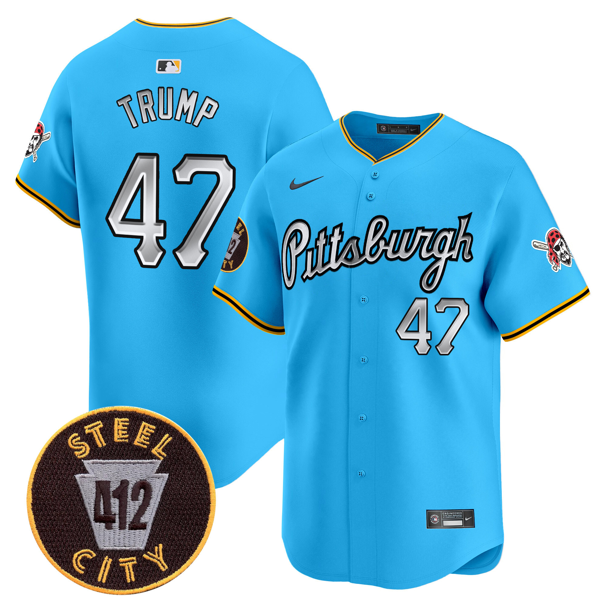 Men's Pittsburgh Pirates 412 Patch Vapor Premier Limited Jersey V7 - All Stitched