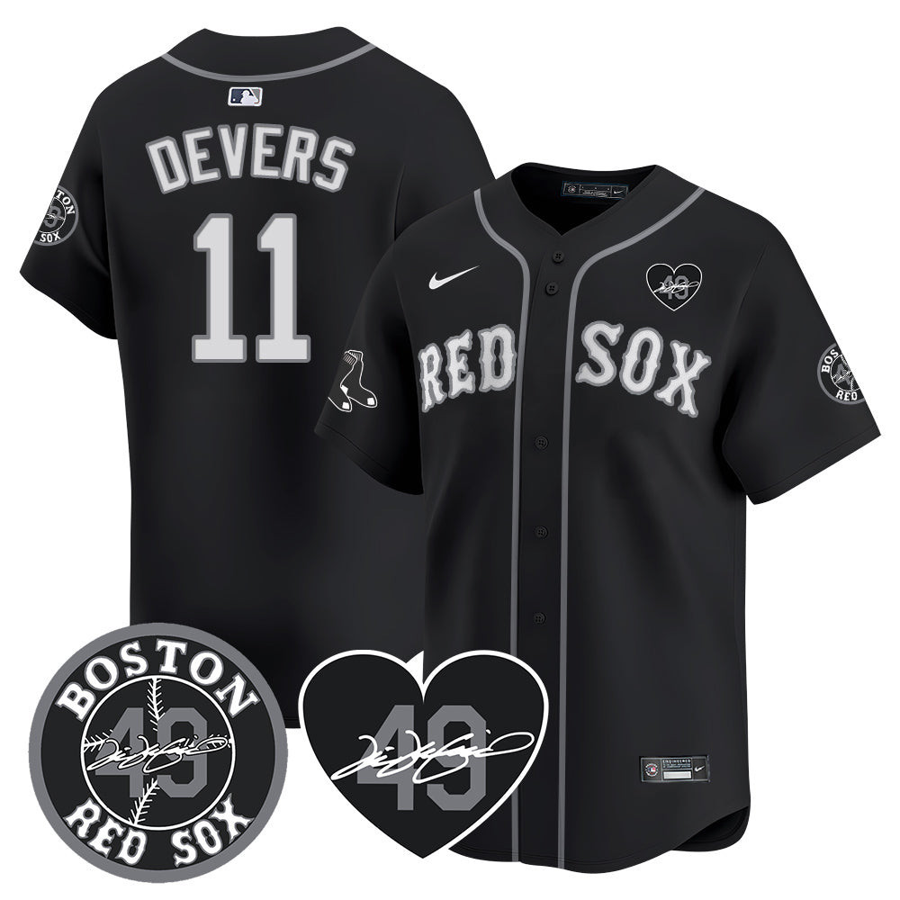 Men's Red Sox Tim Wakefield Memorial Patch Vaper Premier Limited Jersey - All Stitched- All Stitched
