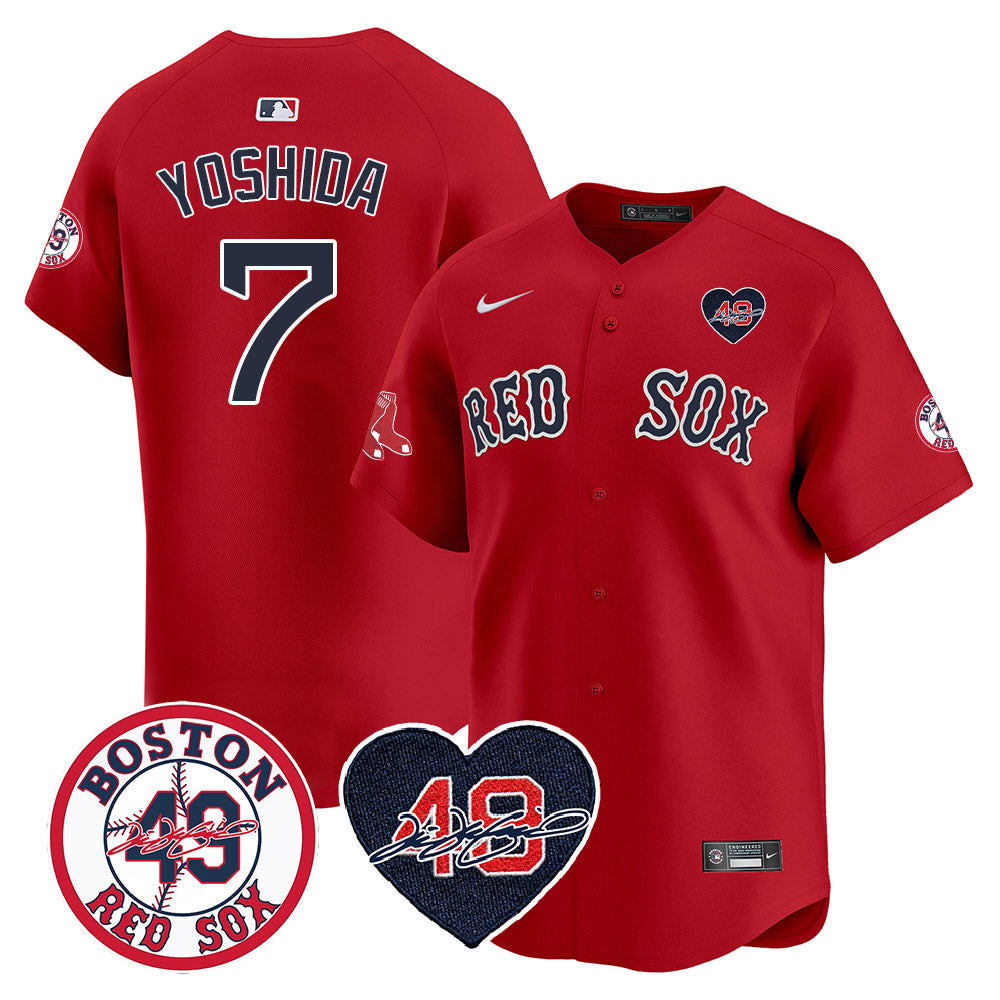 Men's Red Sox Tim Wakefield Memorial Patch Vaper Premier Limited Jersey - All Stitched- All Stitched