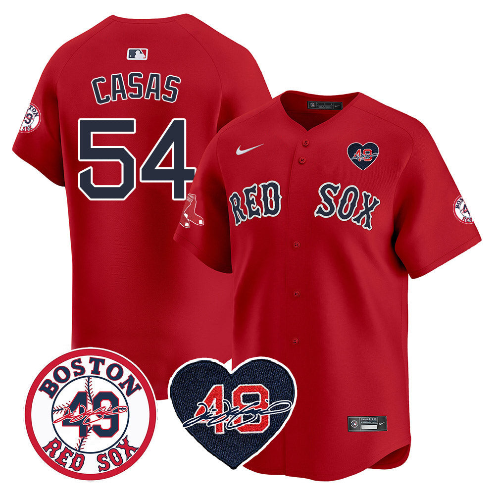 Men's Red Sox Tim Wakefield Memorial Patch Vaper Premier Limited Jersey - All Stitched- All Stitched