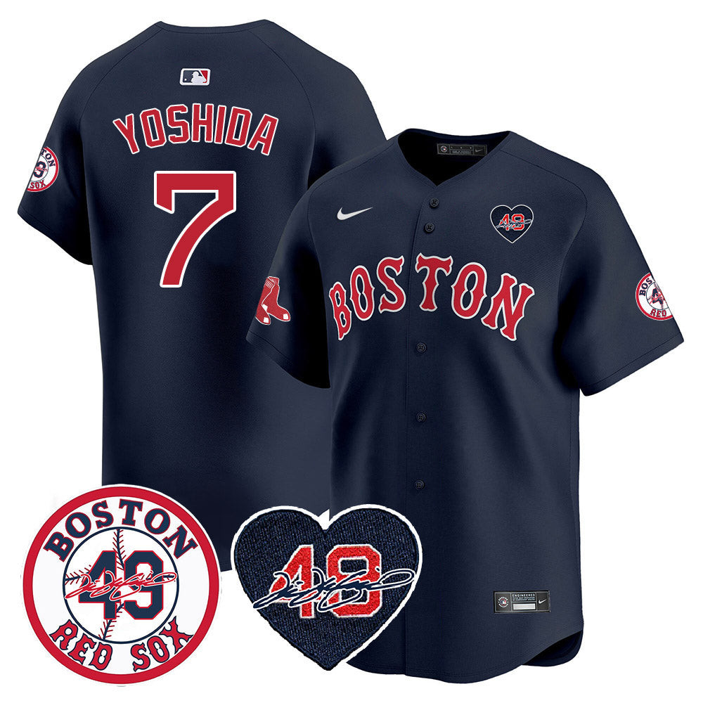 Men's Red Sox Tim Wakefield Memorial Patch Vaper Premier Limited Jersey - All Stitched- All Stitched