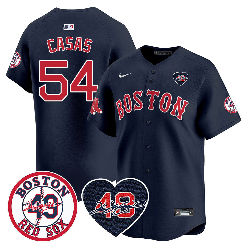 Men's Red Sox Tim Wakefield Memorial Patch Vaper Premier Limited Jersey - All Stitched- All Stitched