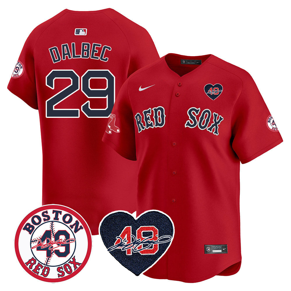 Men's Red Sox Tim Wakefield Memorial Patch Vaper Premier Limited Jersey - All Stitched- All Stitched