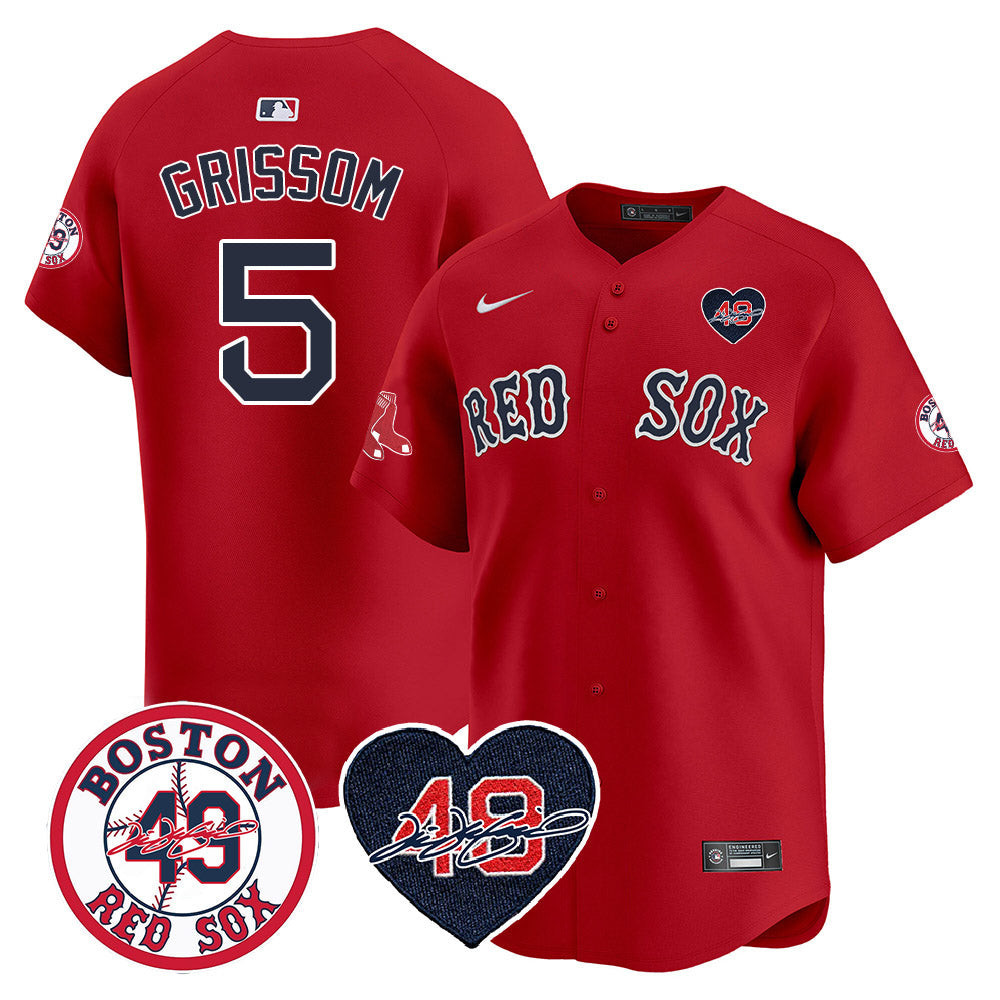 Men's Red Sox Tim Wakefield Memorial Patch Vaper Premier Limited Jersey - All Stitched- All Stitched
