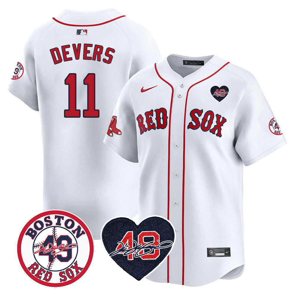 Men's Red Sox Tim Wakefield Memorial Patch Vaper Premier Limited Jersey - All Stitched- All Stitched