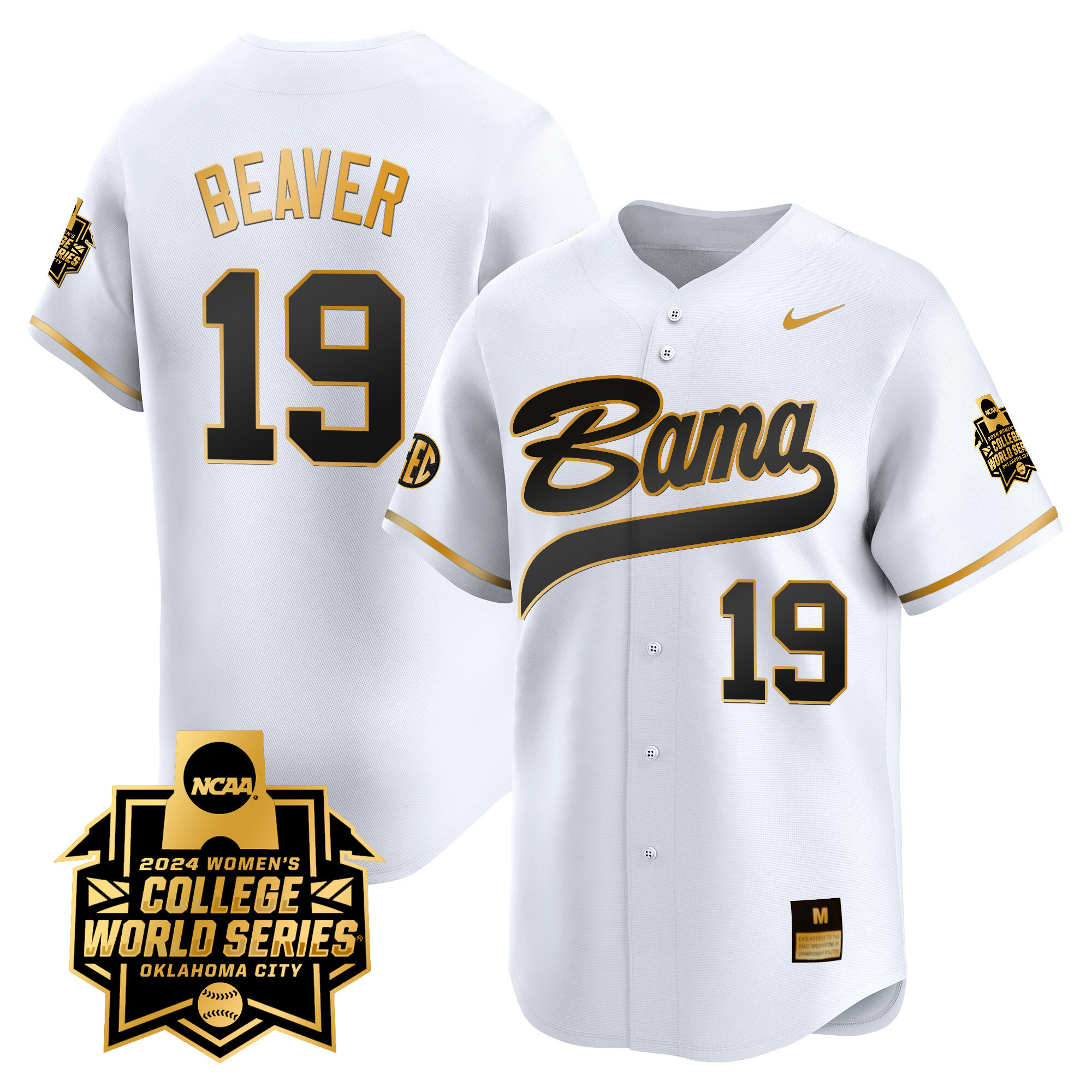 Men's size - Alabama Softball Women's College World Series Champions Vapor Premier Limited Jersey - All Stitched