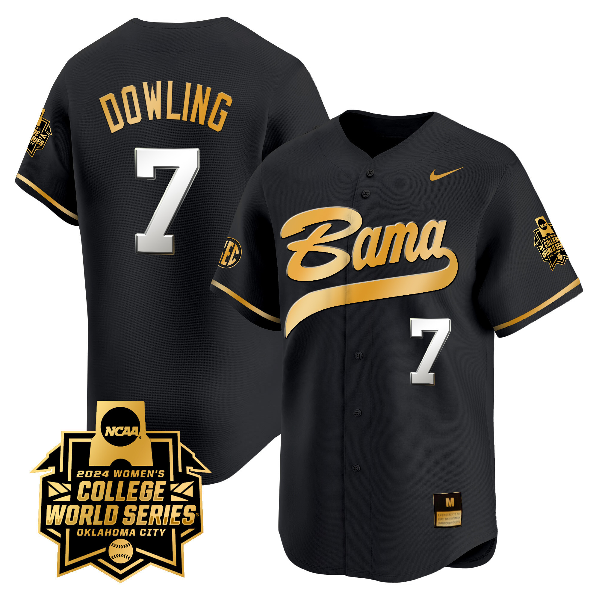 Men's size - Alabama Softball Women's College World Series Champions Vapor Premier Limited Jersey - All Stitched