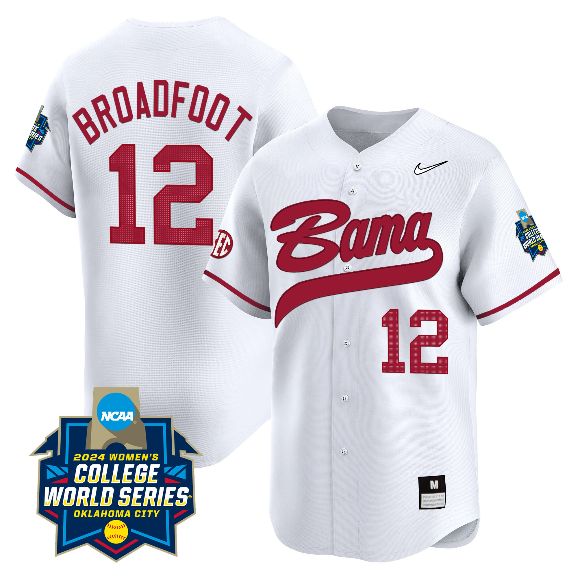Men's size - Alabama Softball Women's College World Series Champions Vapor Premier Limited Jersey - All Stitched