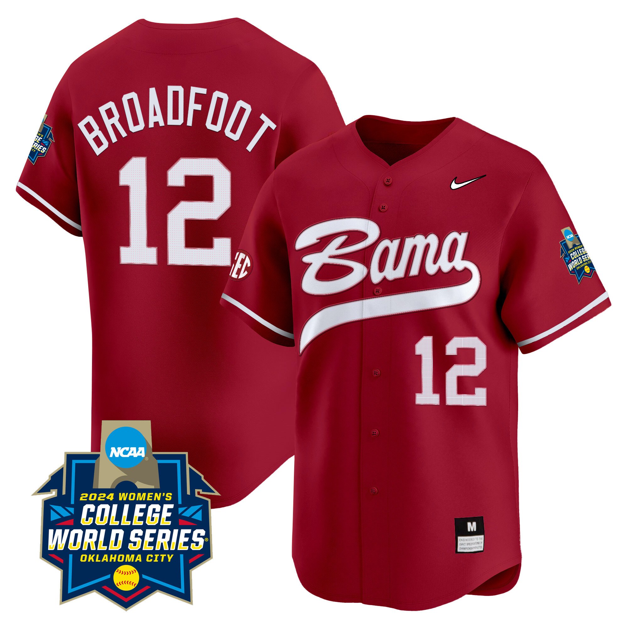 Men's size - Alabama Softball Women's College World Series Champions Vapor Premier Limited Jersey - All Stitched