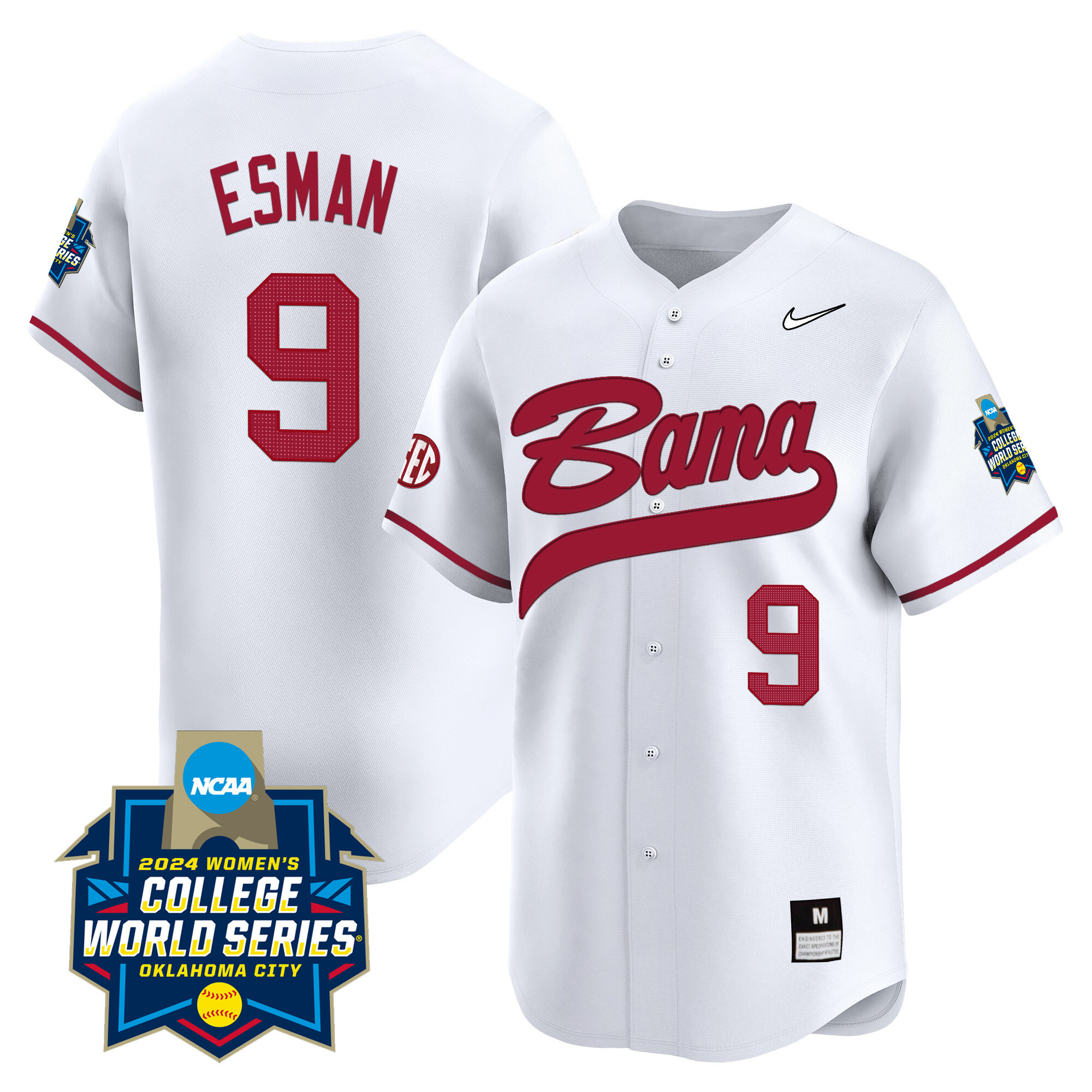 Men's size - Alabama Softball Women's College World Series Champions Vapor Premier Limited Jersey - All Stitched