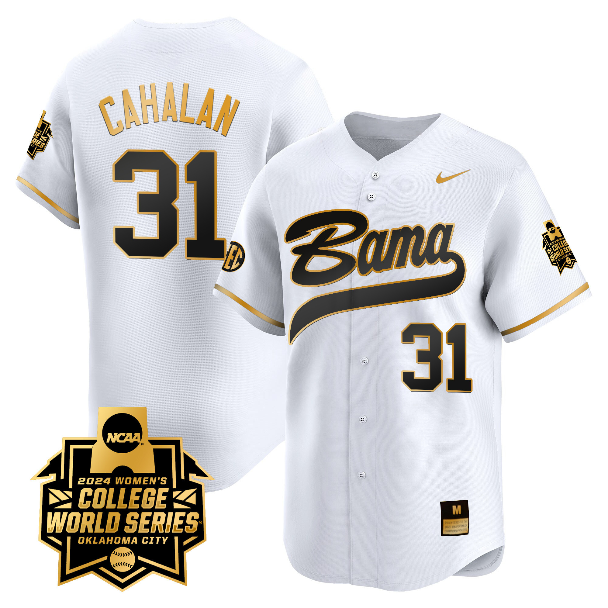 Men's size - Alabama Softball Women's College World Series Champions Vapor Premier Limited Jersey - All Stitched
