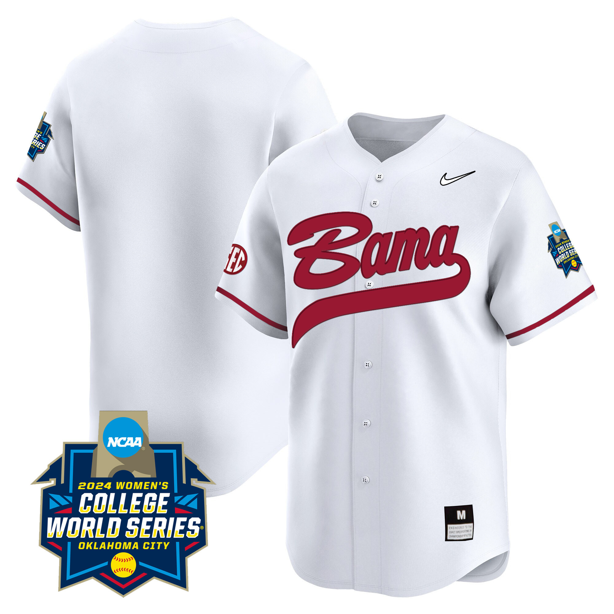 Men's size - Alabama Softball Women's College World Series Champions Vapor Premier Limited Jersey - All Stitched
