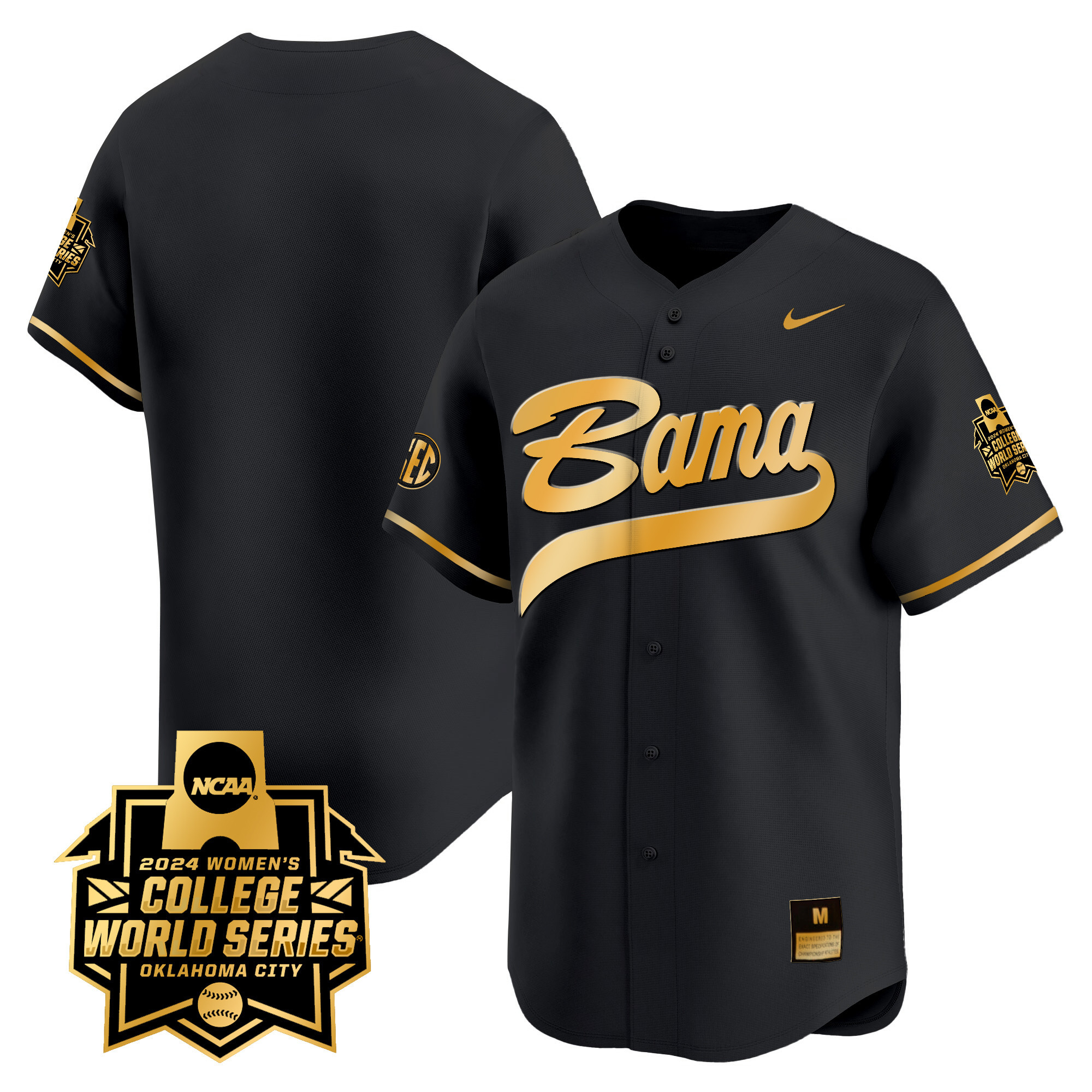 Men's size - Alabama Softball Women's College World Series Champions Vapor Premier Limited Jersey - All Stitched