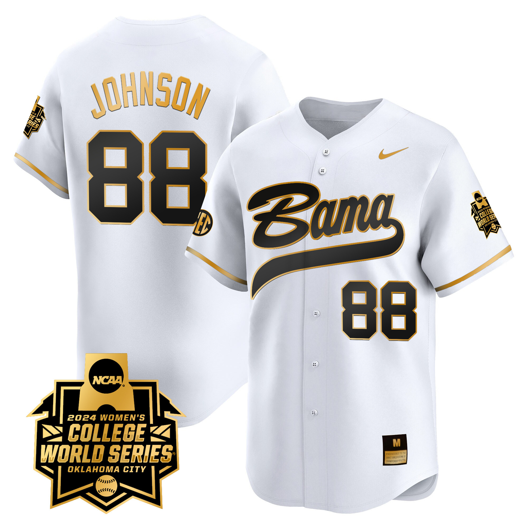 Men's size - Alabama Softball Women's College World Series Champions Vapor Premier Limited Jersey - All Stitched