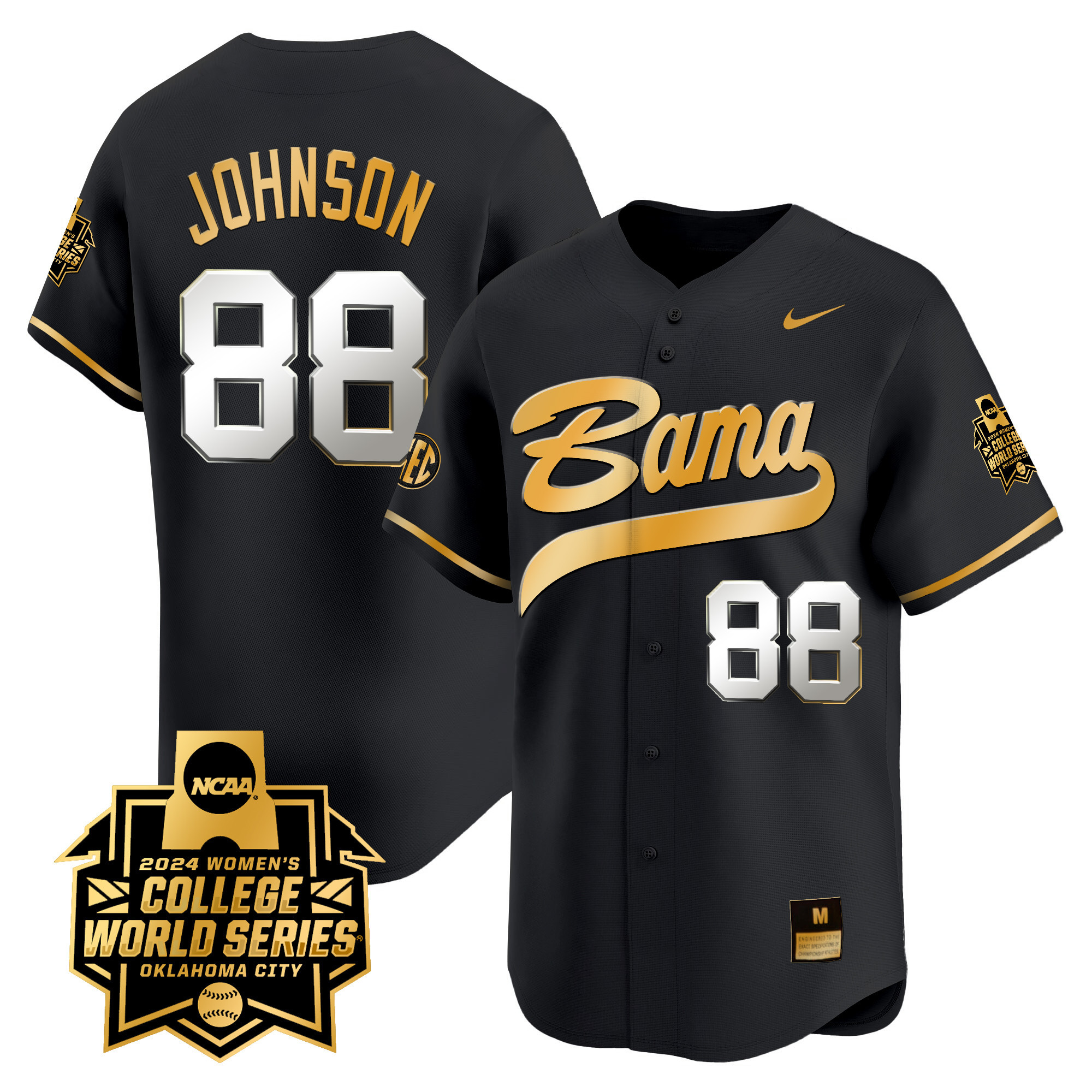 Men's size - Alabama Softball Women's College World Series Champions Vapor Premier Limited Jersey - All Stitched