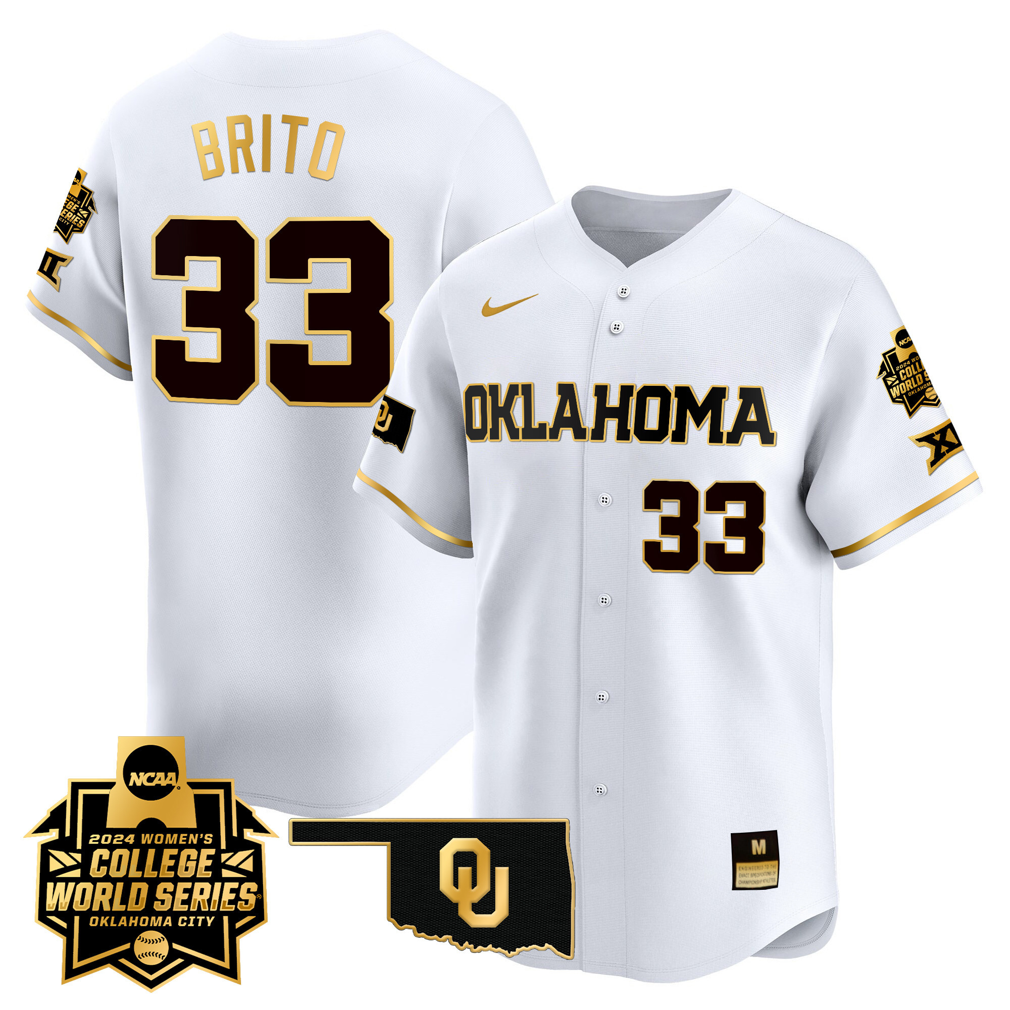 Men's size - Oklahoma Sooners Women's College World Series Champions Vapor Premier Limited Jersey - All Stitched