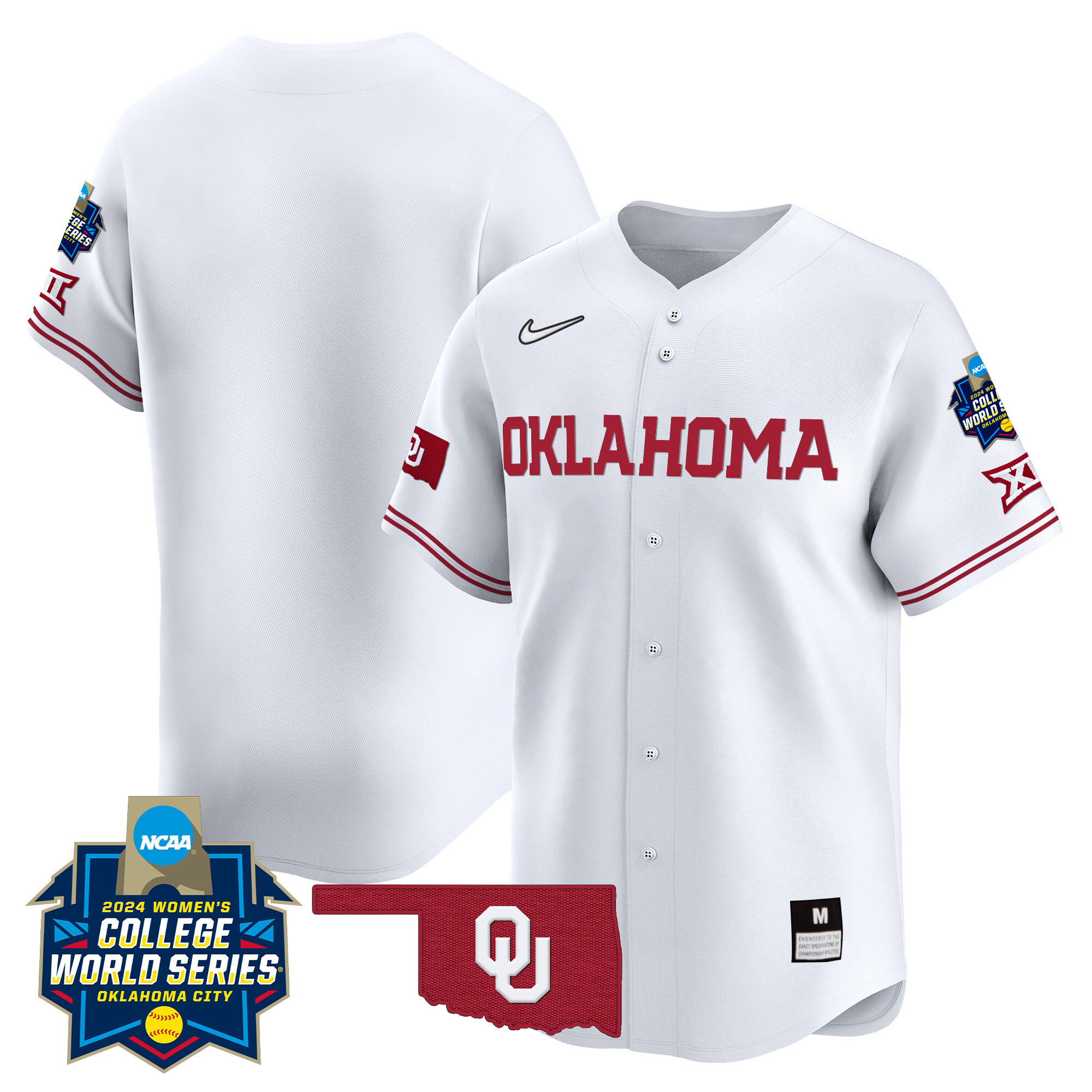 Men's size - Oklahoma Sooners Women's College World Series Champions Vapor Premier Limited Jersey - All Stitched