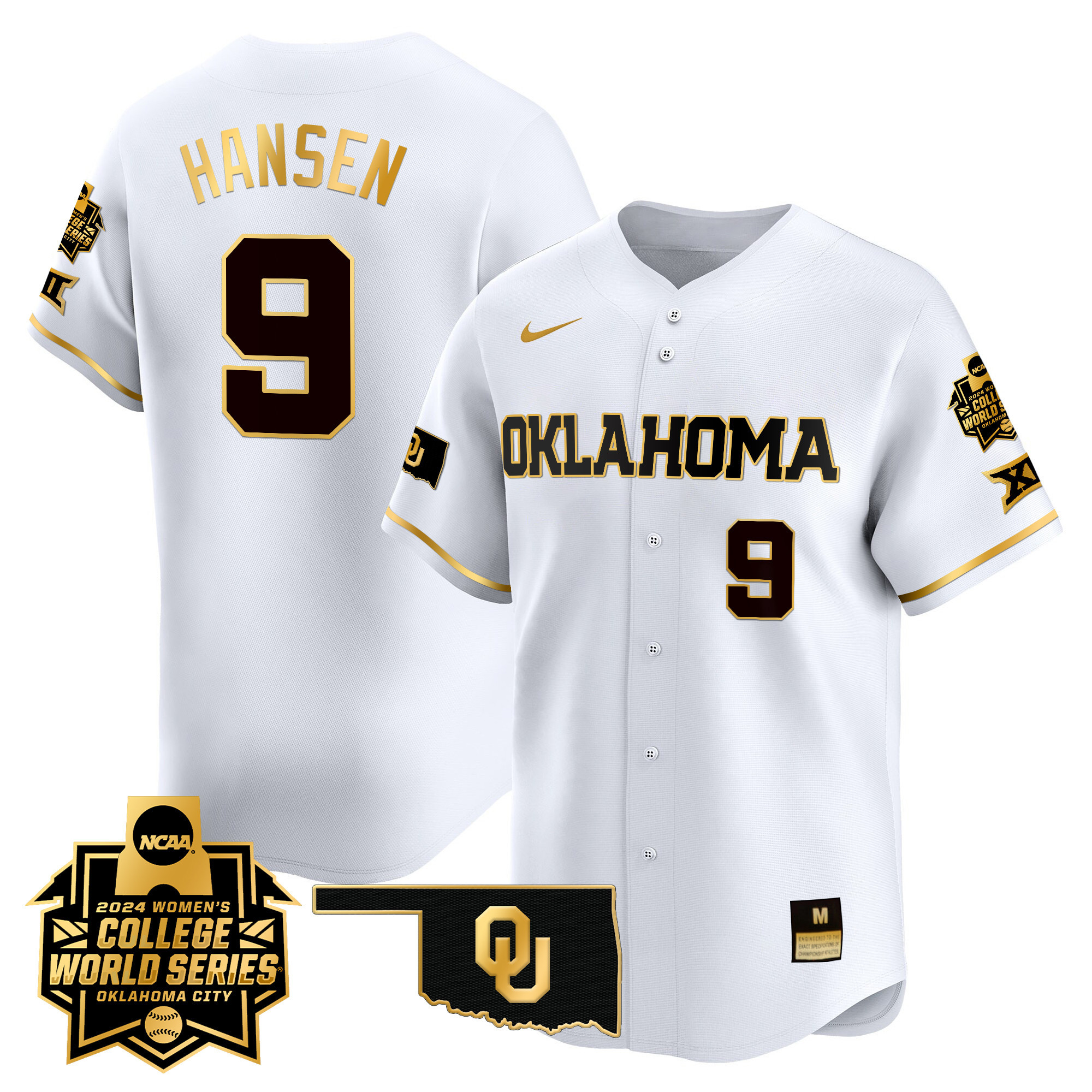 Men's size - Oklahoma Sooners Women's College World Series Champions Vapor Premier Limited Jersey - All Stitched