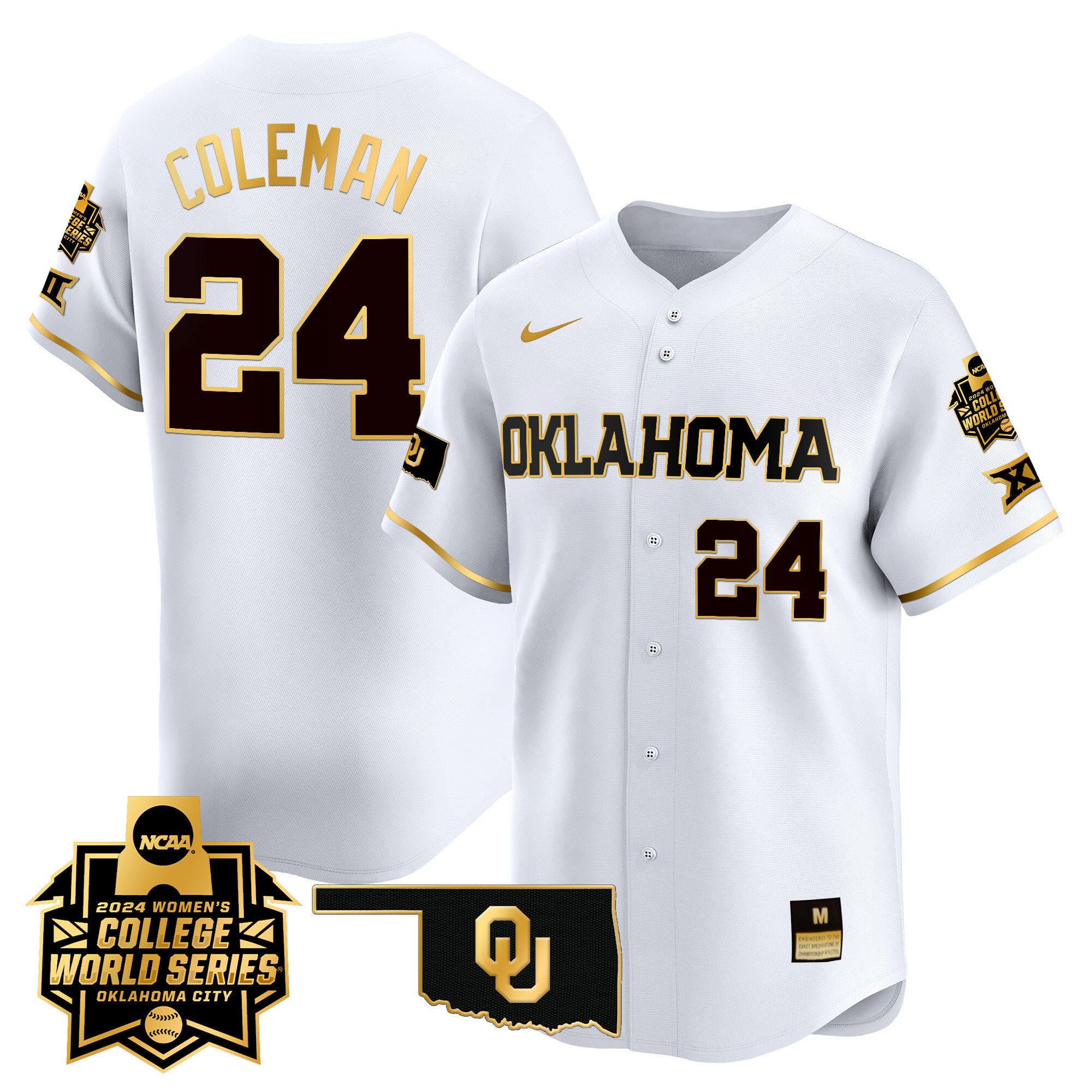 Men's size - Oklahoma Sooners Women's College World Series Champions Vapor Premier Limited Jersey - All Stitched