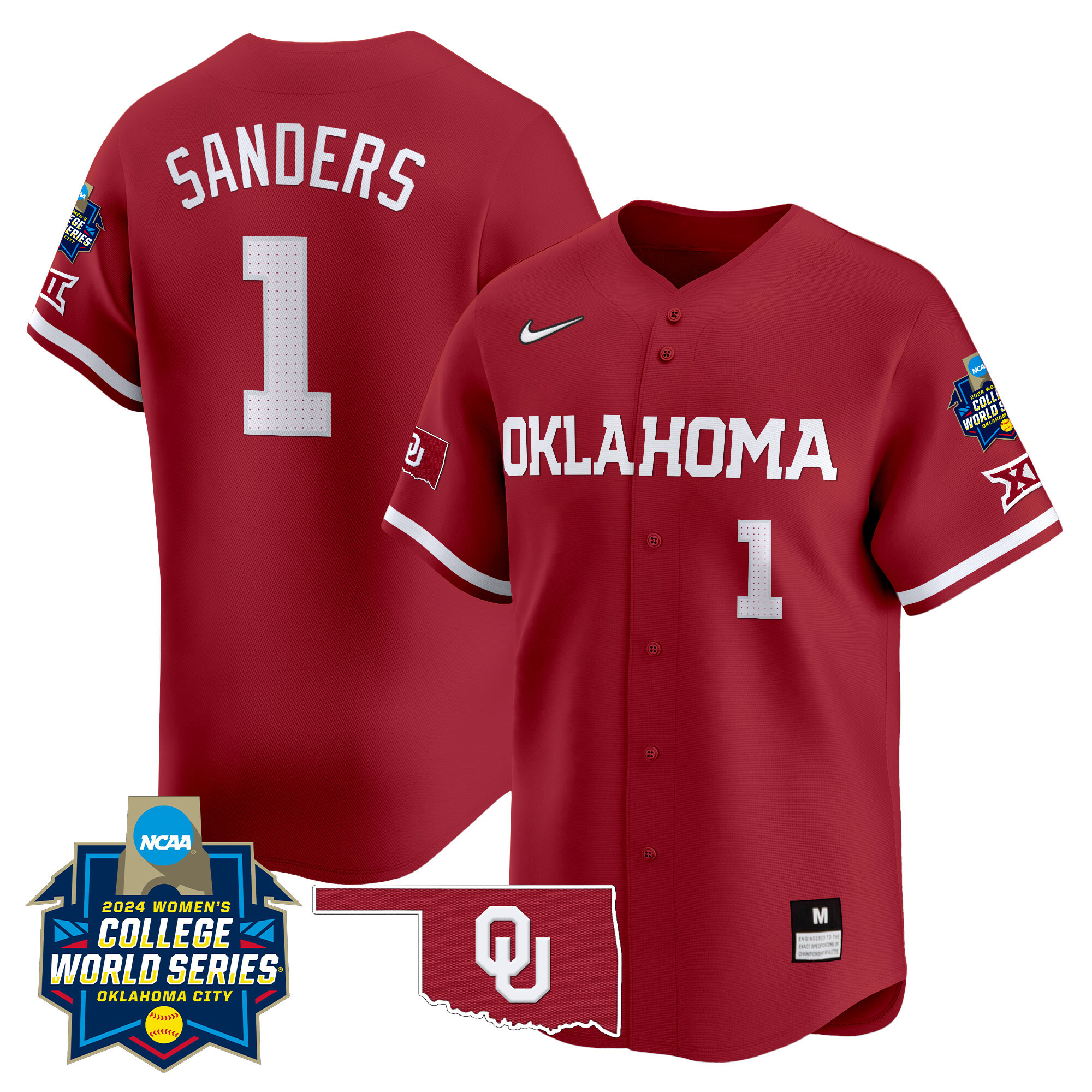 Men's size - Oklahoma Sooners Women's College World Series Champions Vapor Premier Limited Jersey - All Stitched