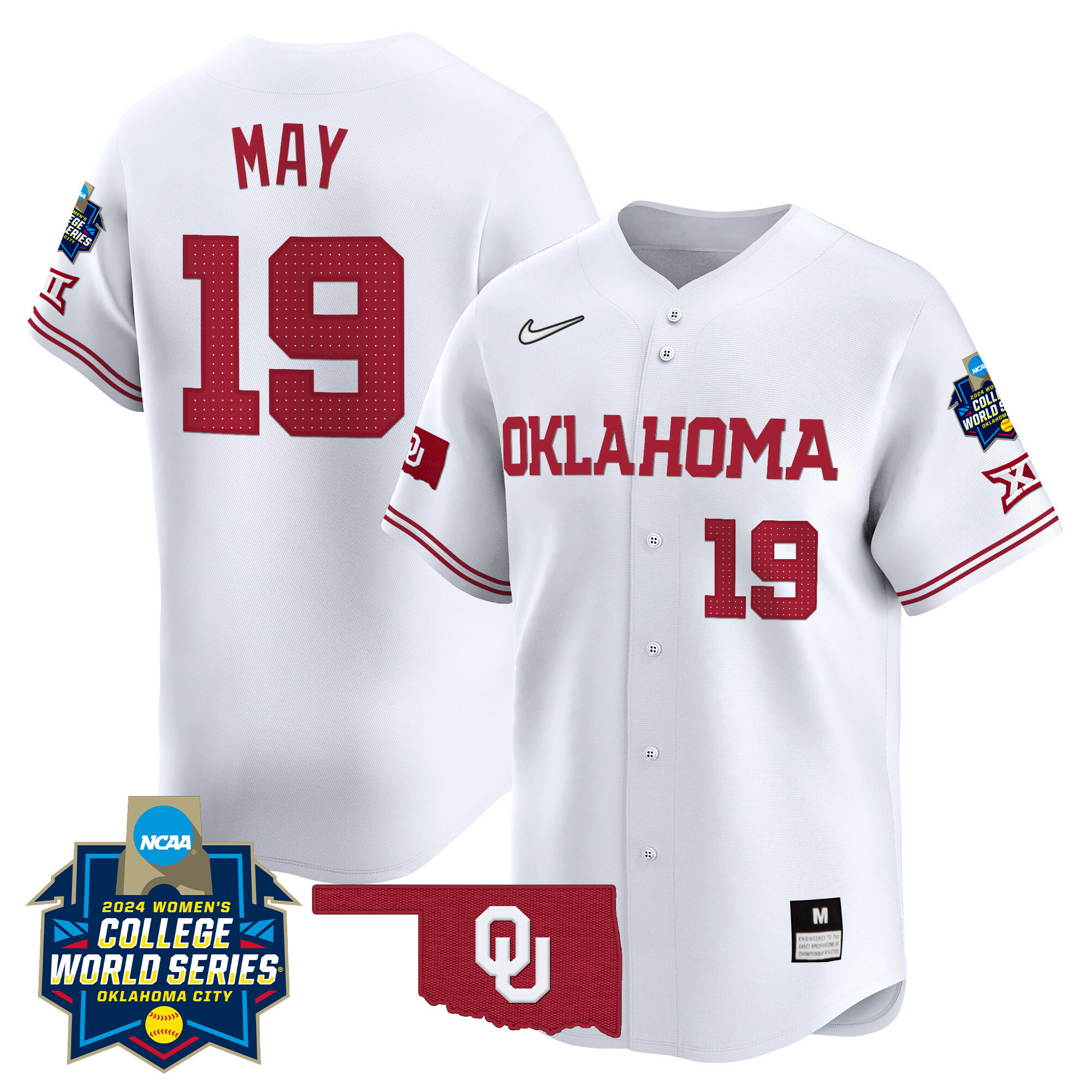 Men's size - Oklahoma Sooners Women's College World Series Champions Vapor Premier Limited Jersey - All Stitched