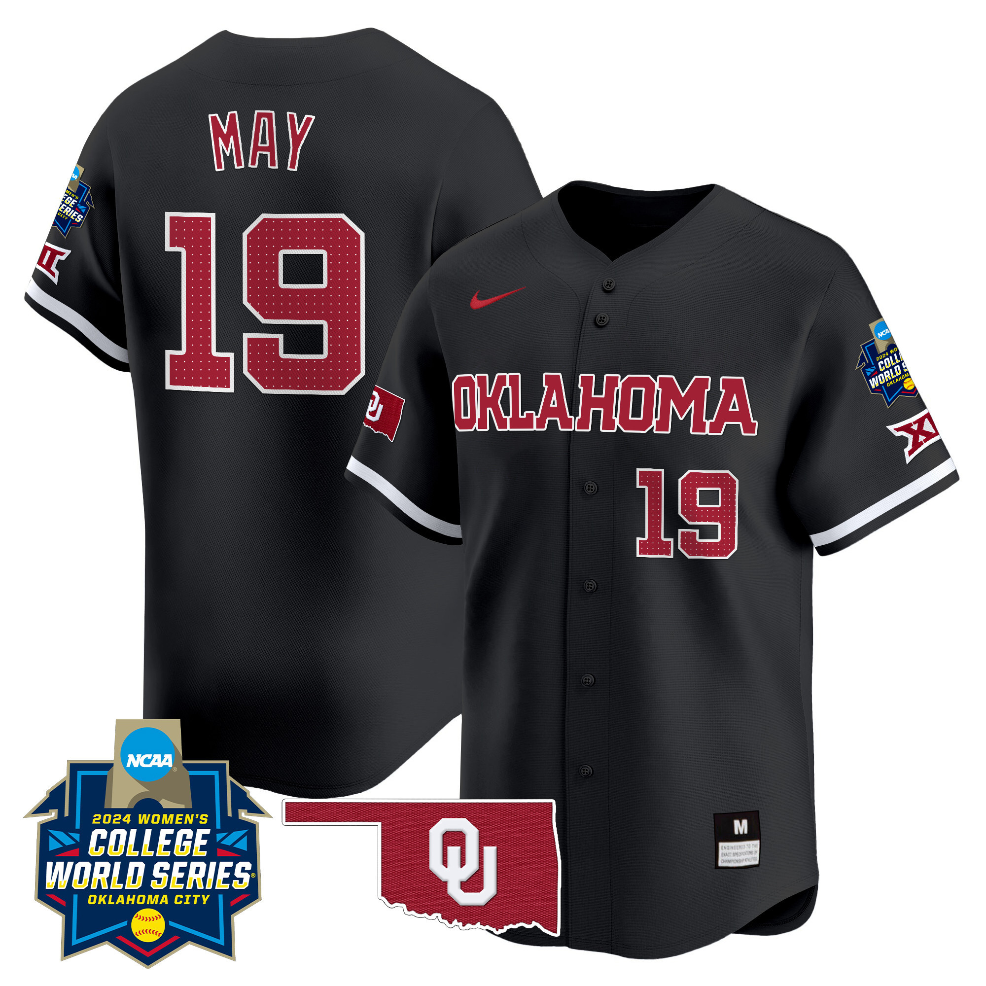 Men's size - Oklahoma Sooners Women's College World Series Champions Vapor Premier Limited Jersey - All Stitched