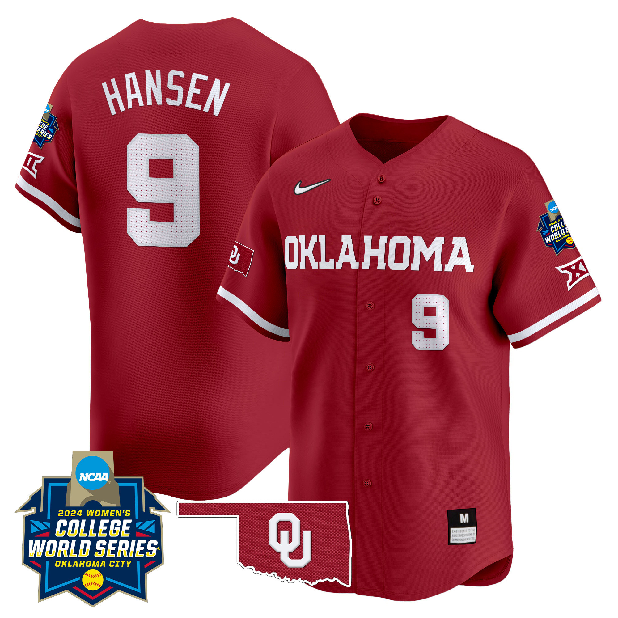 Men's size - Oklahoma Sooners Women's College World Series Champions Vapor Premier Limited Jersey - All Stitched