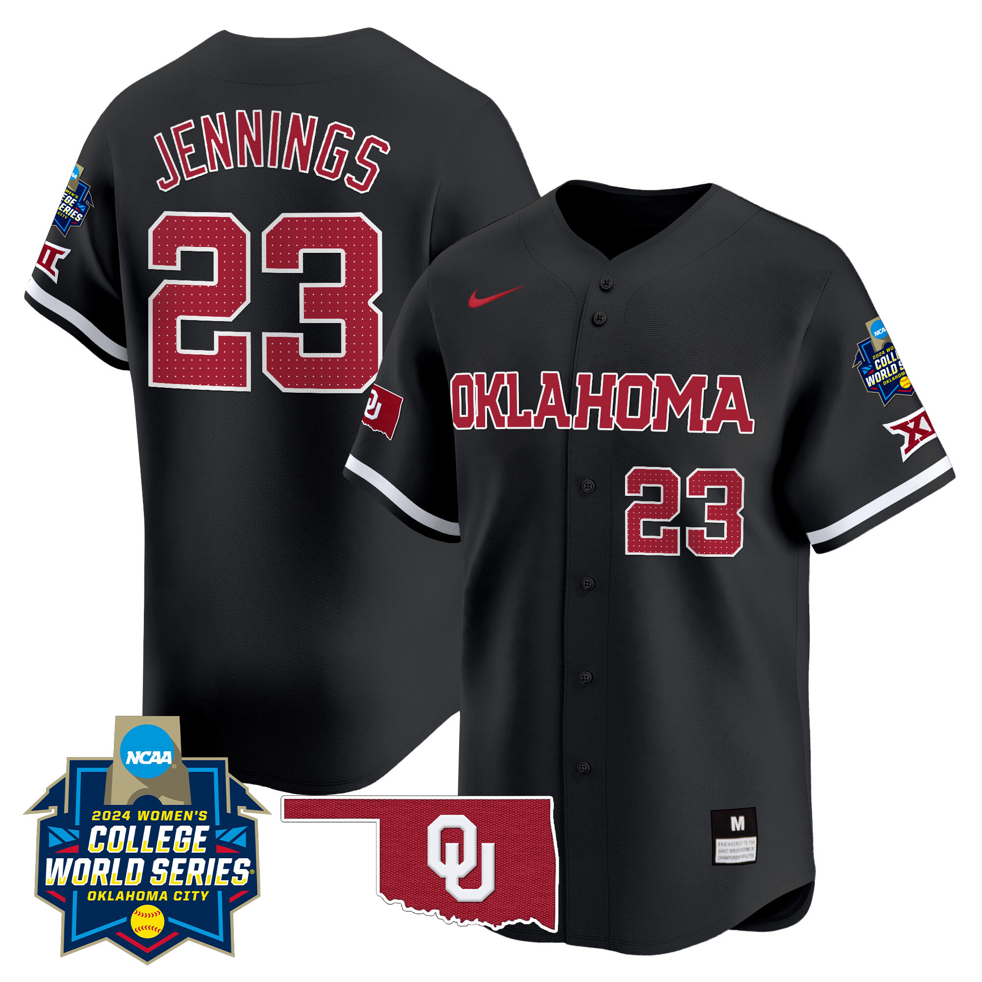 Men's size - Oklahoma Sooners Women's College World Series Champions Vapor Premier Limited Jersey - All Stitched