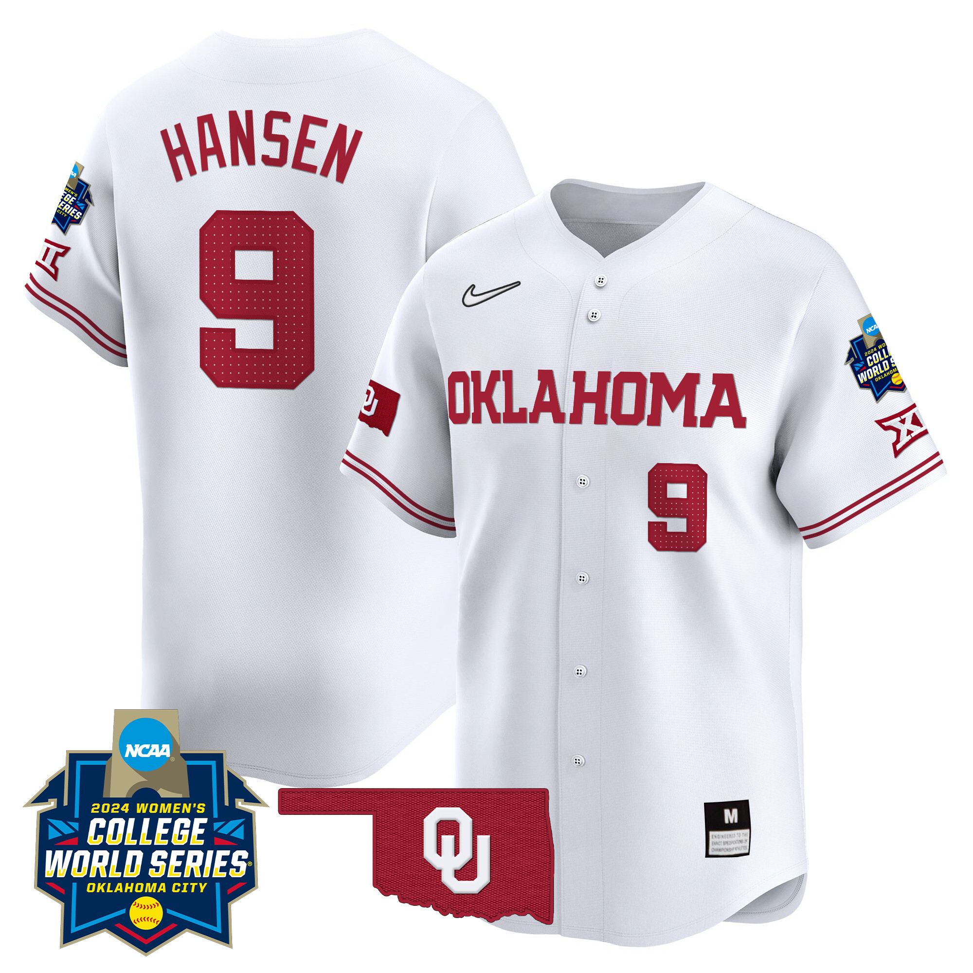 Men's size - Oklahoma Sooners Women's College World Series Champions Vapor Premier Limited Jersey - All Stitched