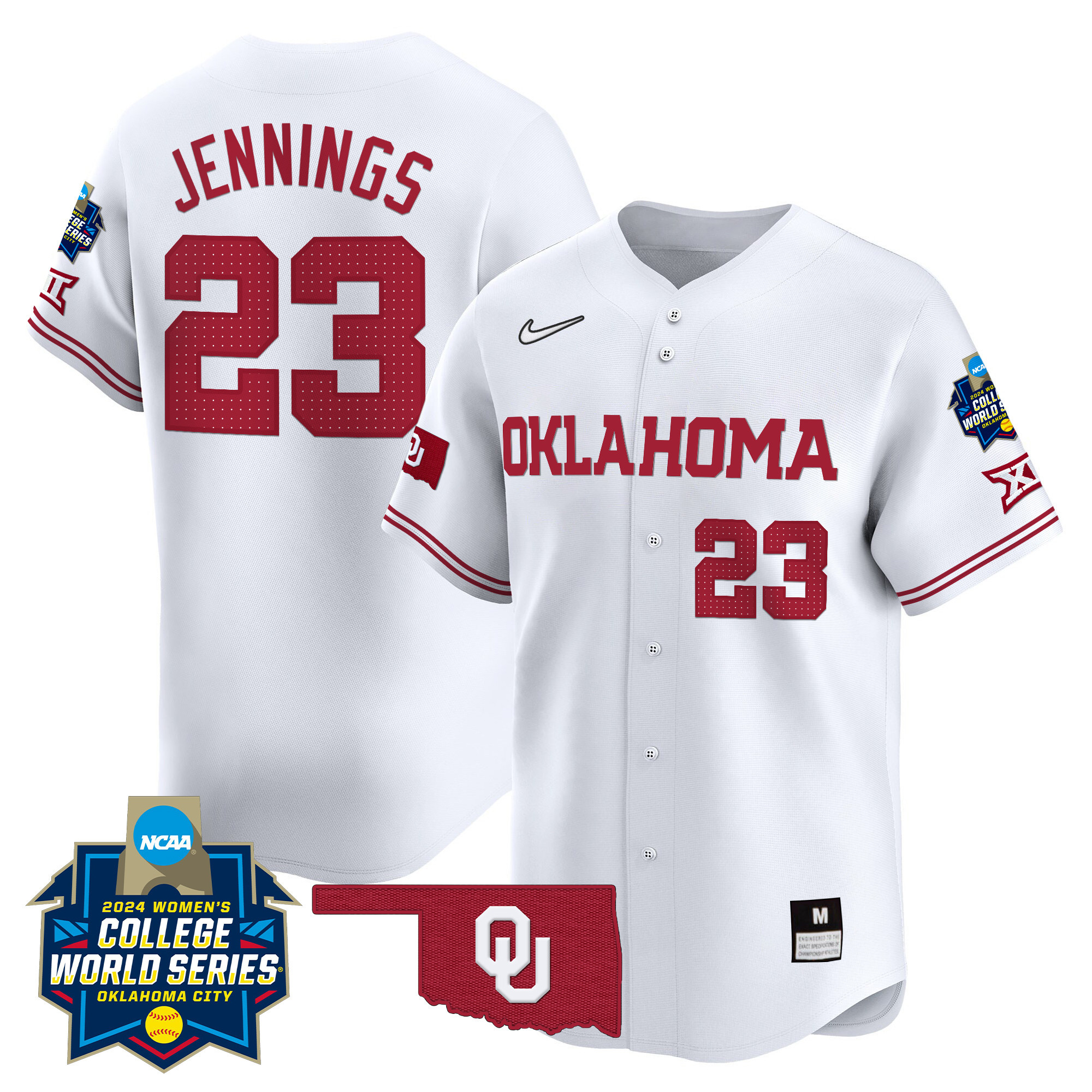 Men's size - Oklahoma Sooners Women's College World Series Champions Vapor Premier Limited Jersey - All Stitched