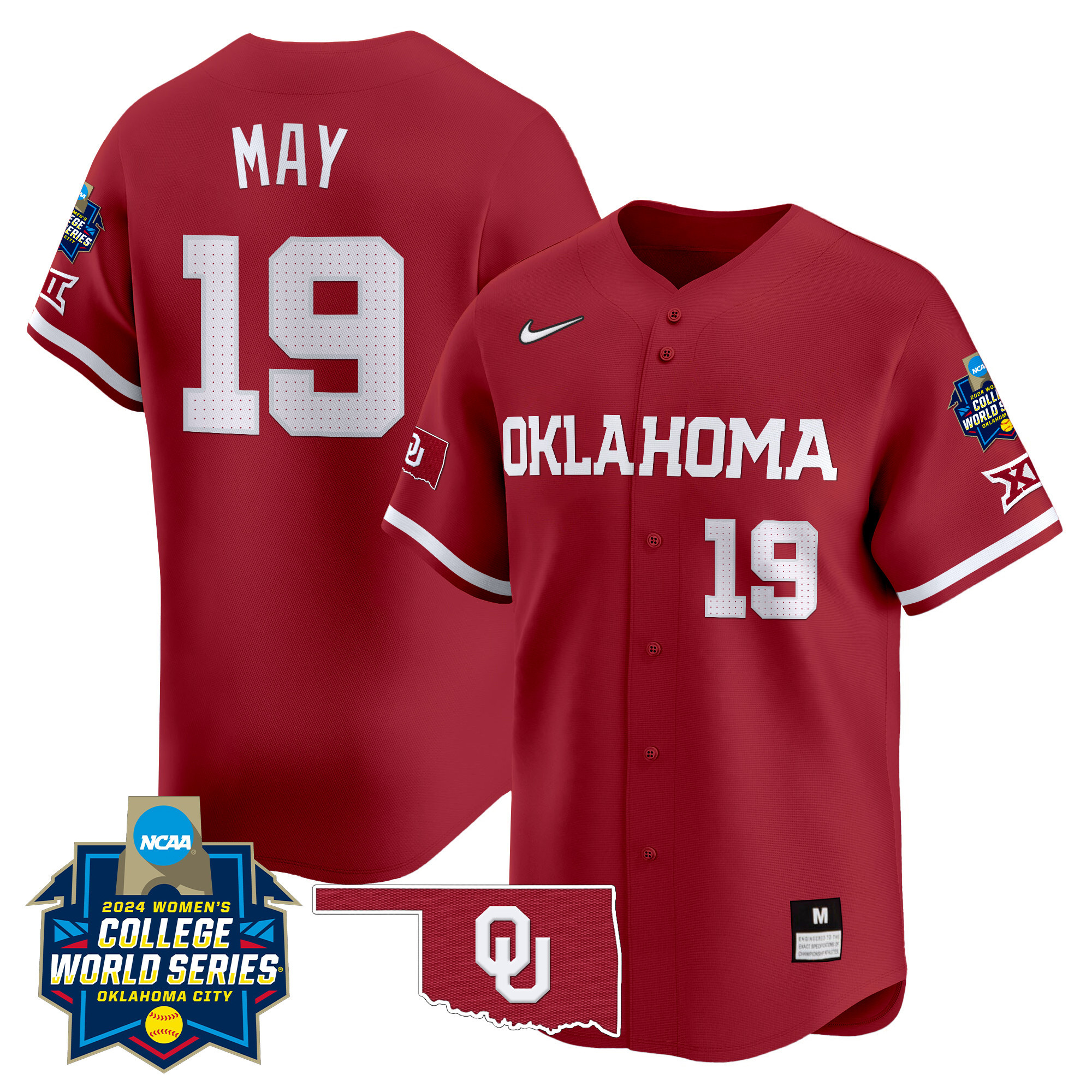 Men's size - Oklahoma Sooners Women's College World Series Champions Vapor Premier Limited Jersey - All Stitched
