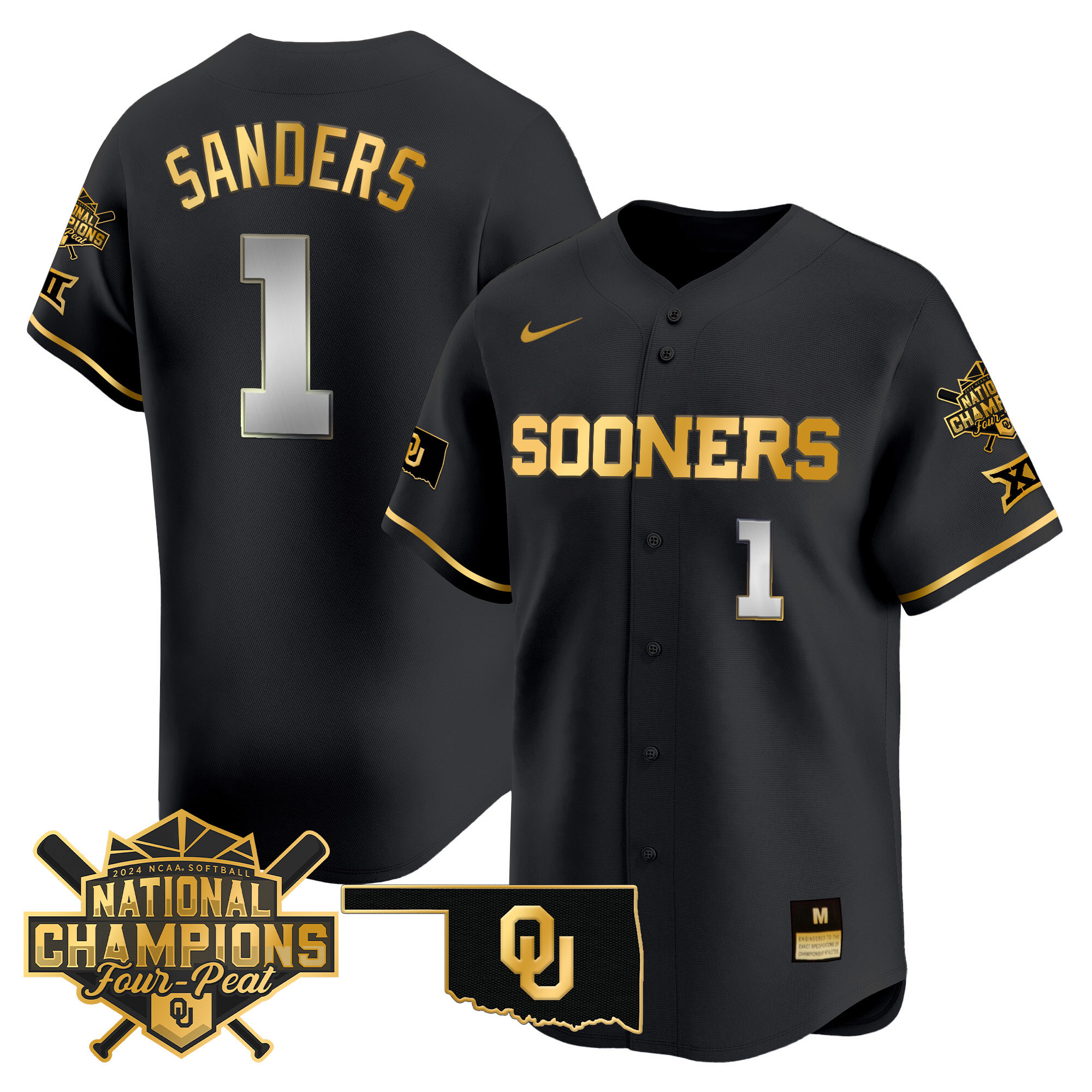 Men's size - Oklahoma Women's Champions Patch Vapor Premier Limited Jersey V2 - All Stitched