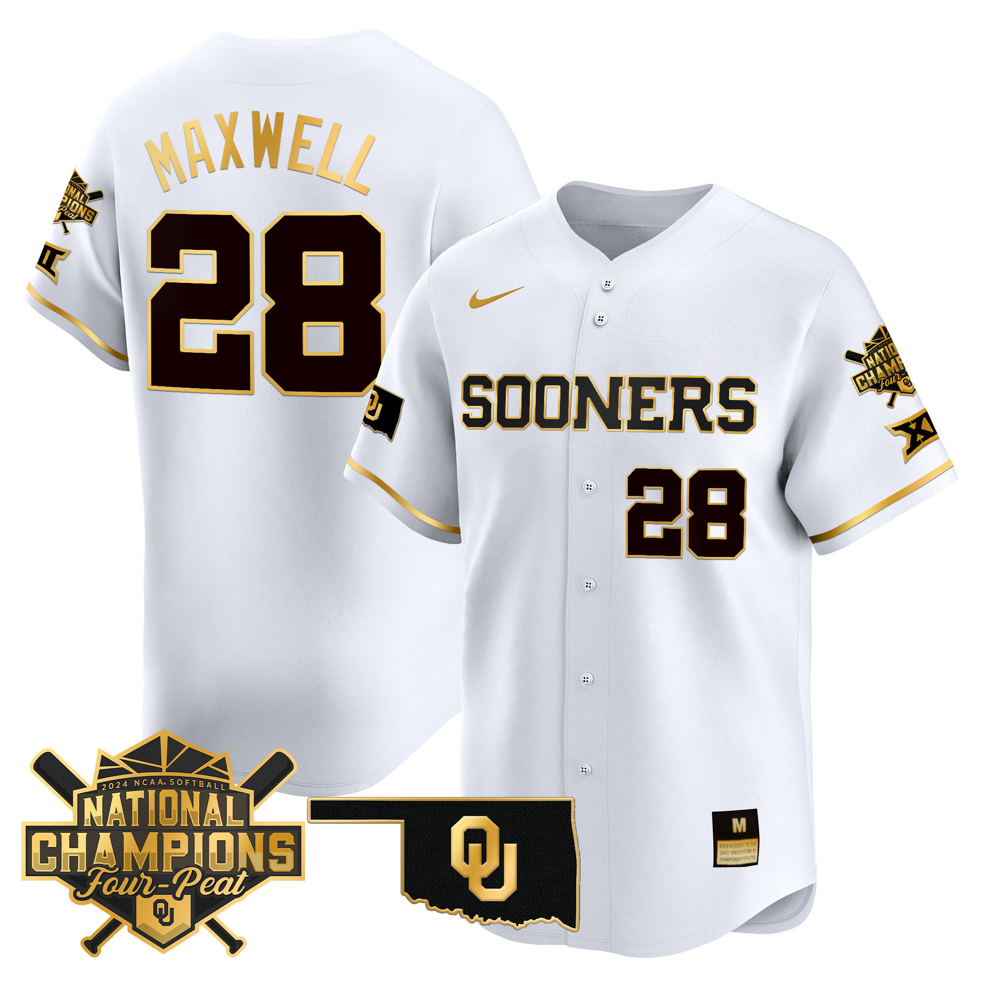 Men's size - Oklahoma Women's Champions Patch Vapor Premier Limited Jersey V2 - All Stitched