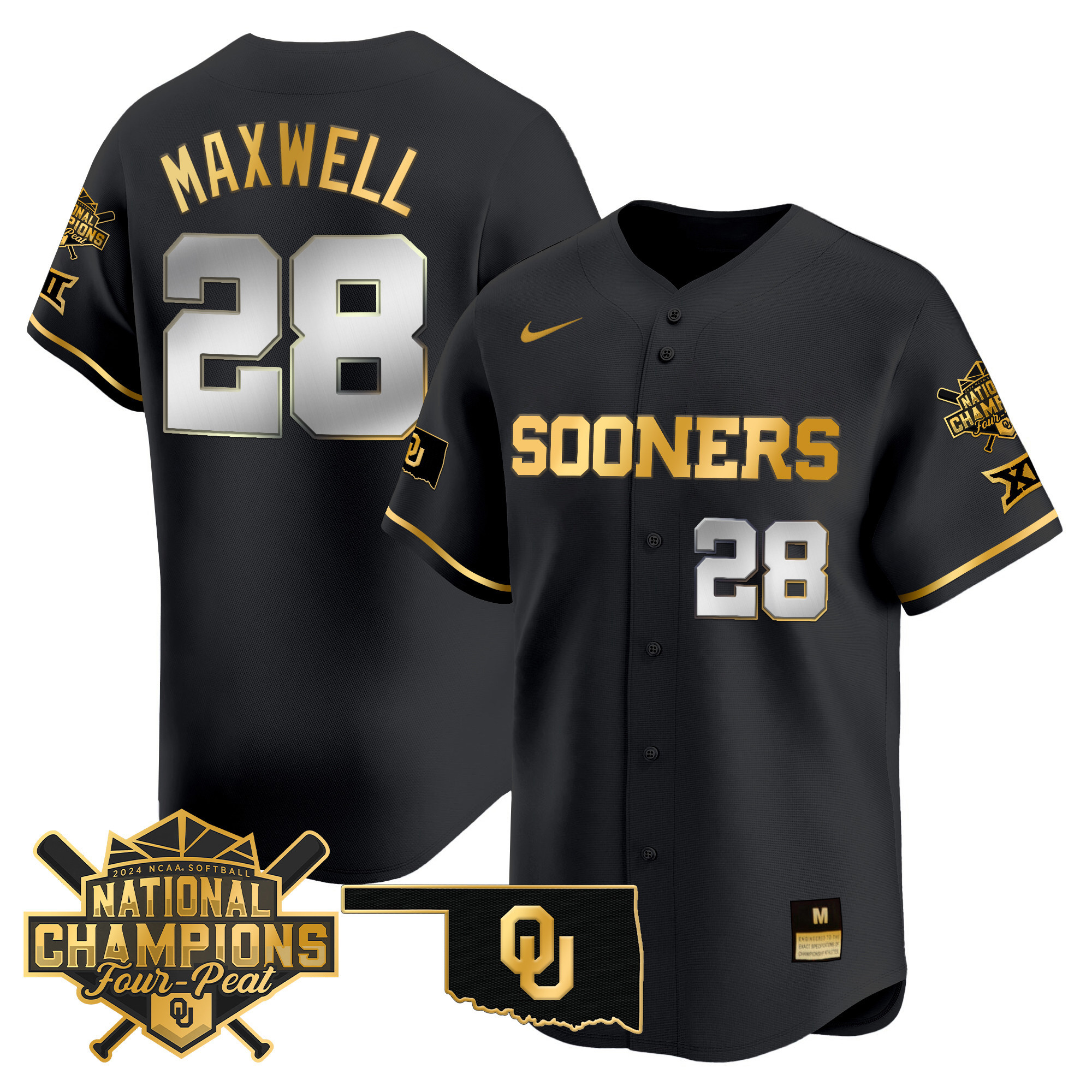 Men's size - Oklahoma Women's Champions Patch Vapor Premier Limited Jersey V2 - All Stitched