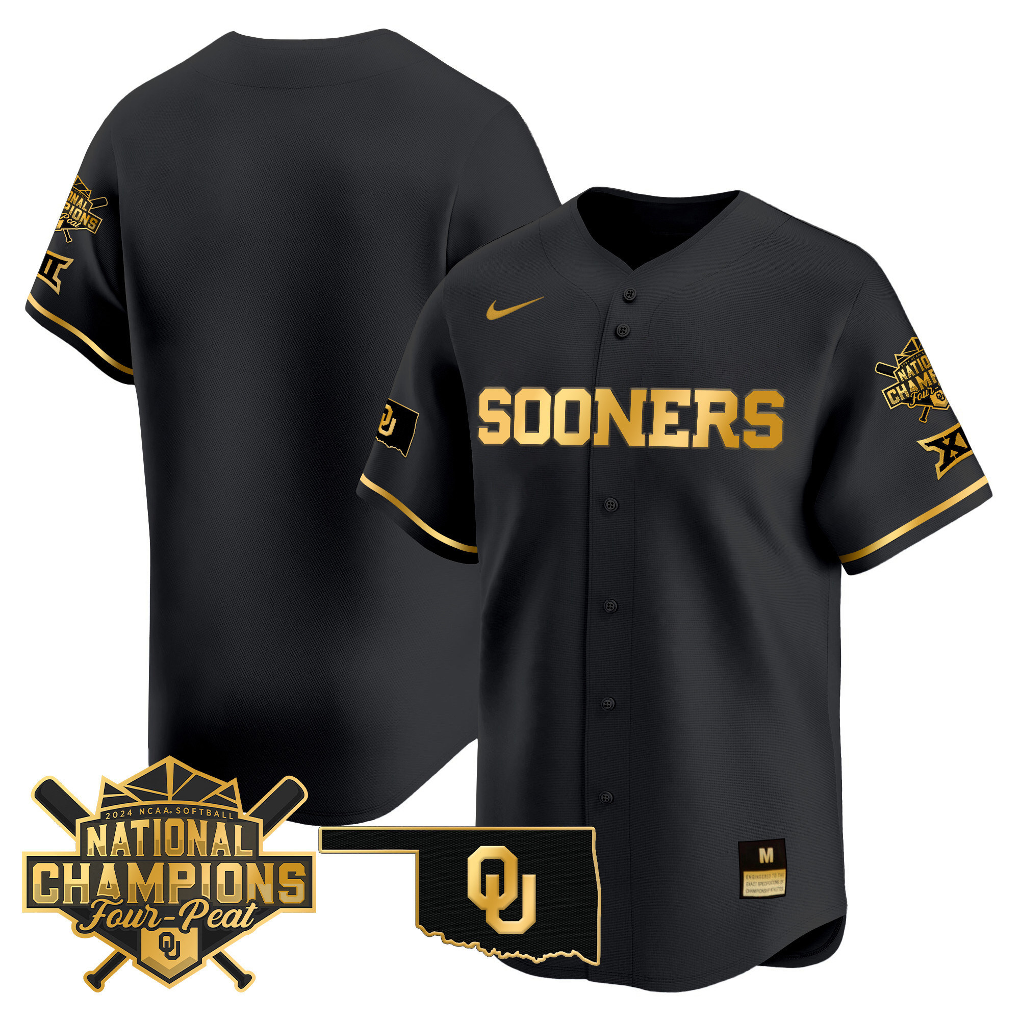 Men's size - Oklahoma Women's Champions Patch Vapor Premier Limited Jersey V2 - All Stitched