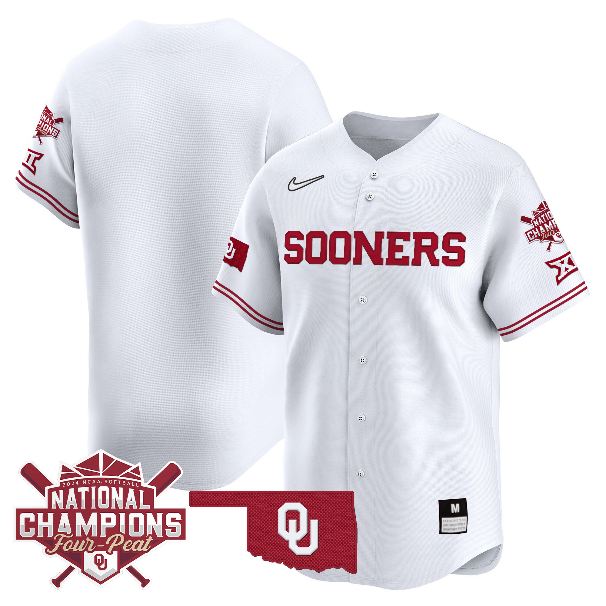 Men's size - Oklahoma Women's Champions Patch Vapor Premier Limited Jersey V2 - All Stitched