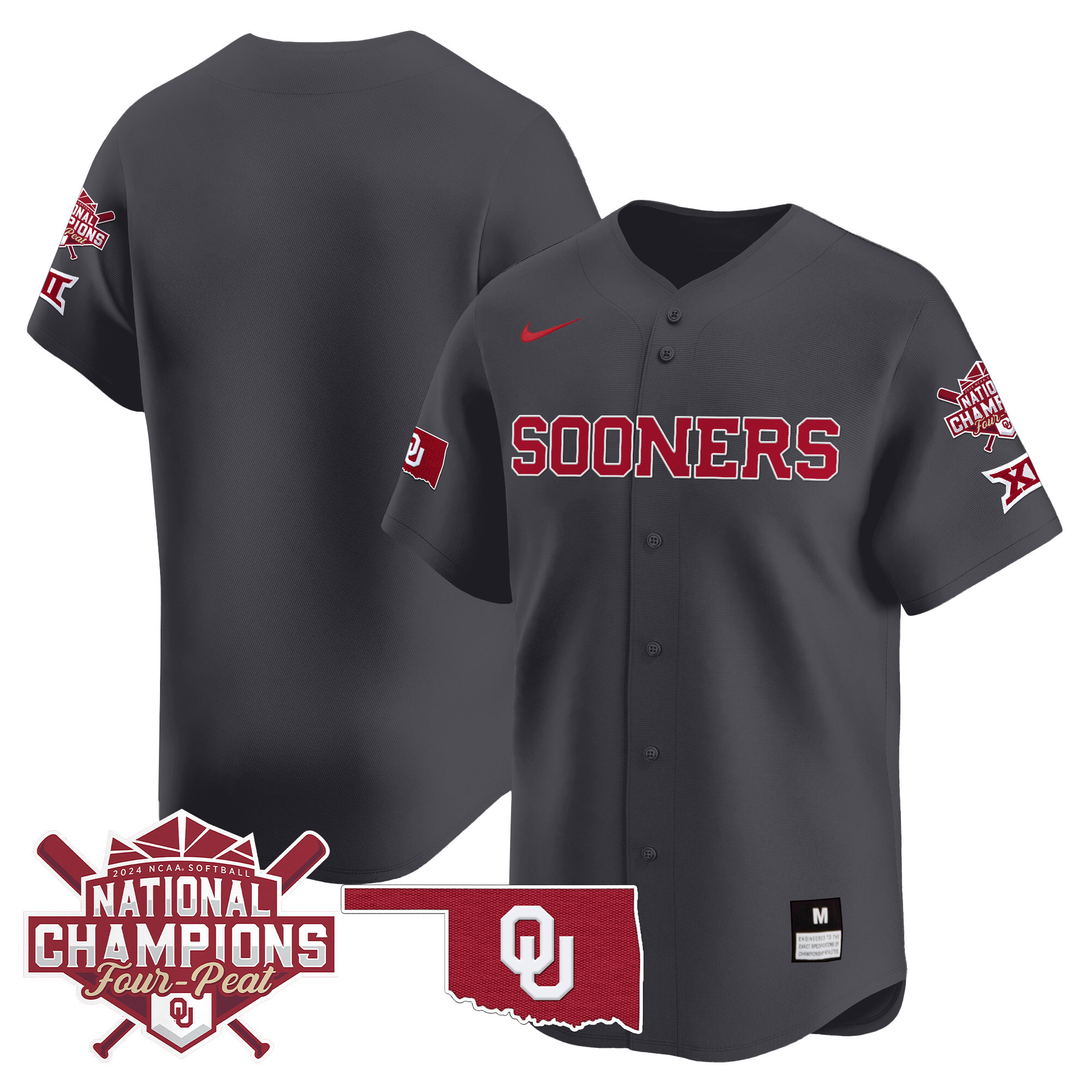 Men's size - Oklahoma Women's Champions Patch Vapor Premier Limited Jersey V2 - All Stitched