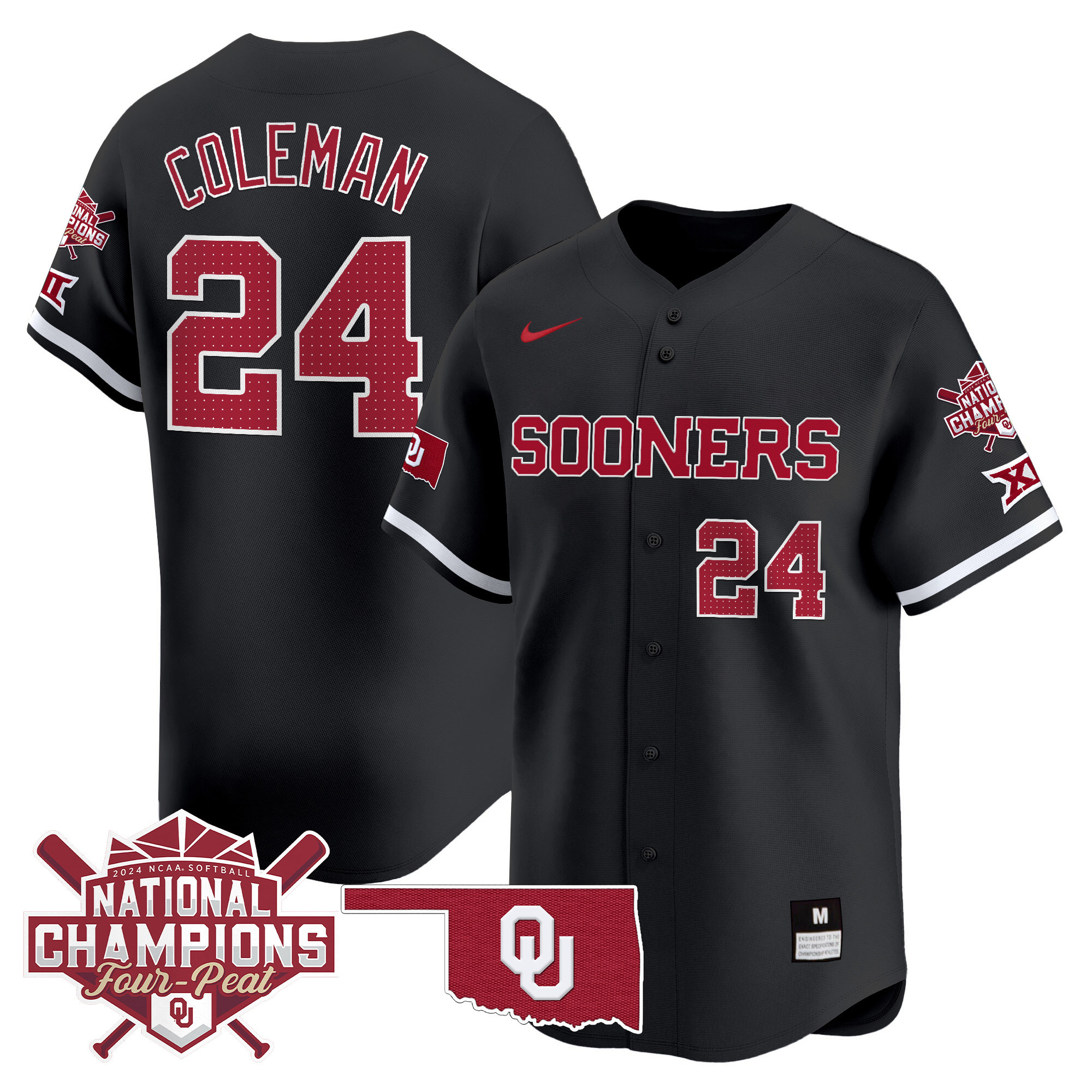 Men's size - Oklahoma Women's Champions Patch Vapor Premier Limited Jersey V2 - All Stitched