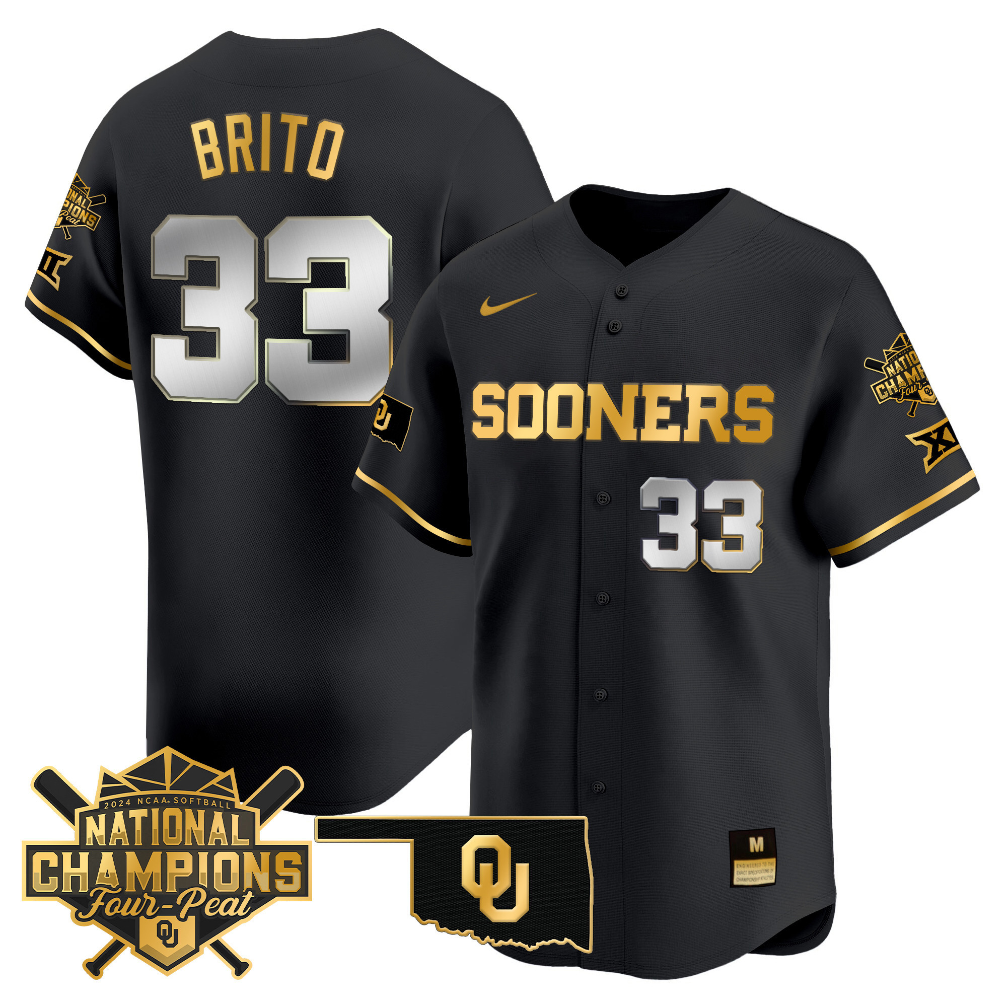 Men's size - Oklahoma Women's Champions Patch Vapor Premier Limited Jersey V2 - All Stitched