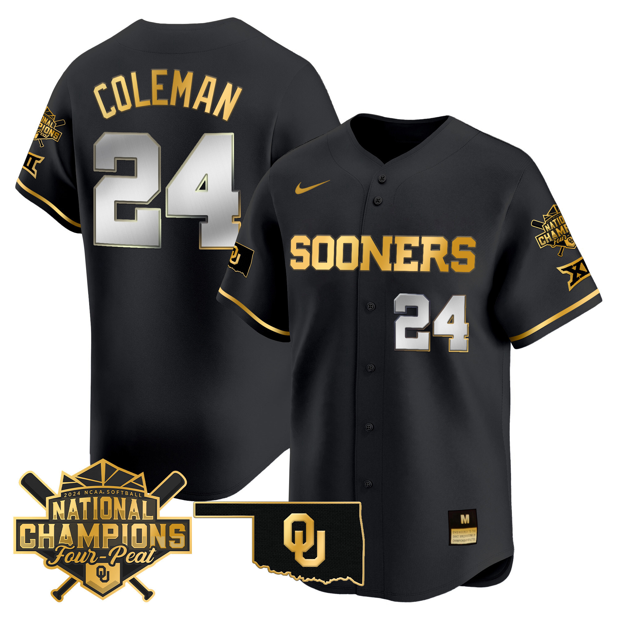 Men's size - Oklahoma Women's Champions Patch Vapor Premier Limited Jersey V2 - All Stitched