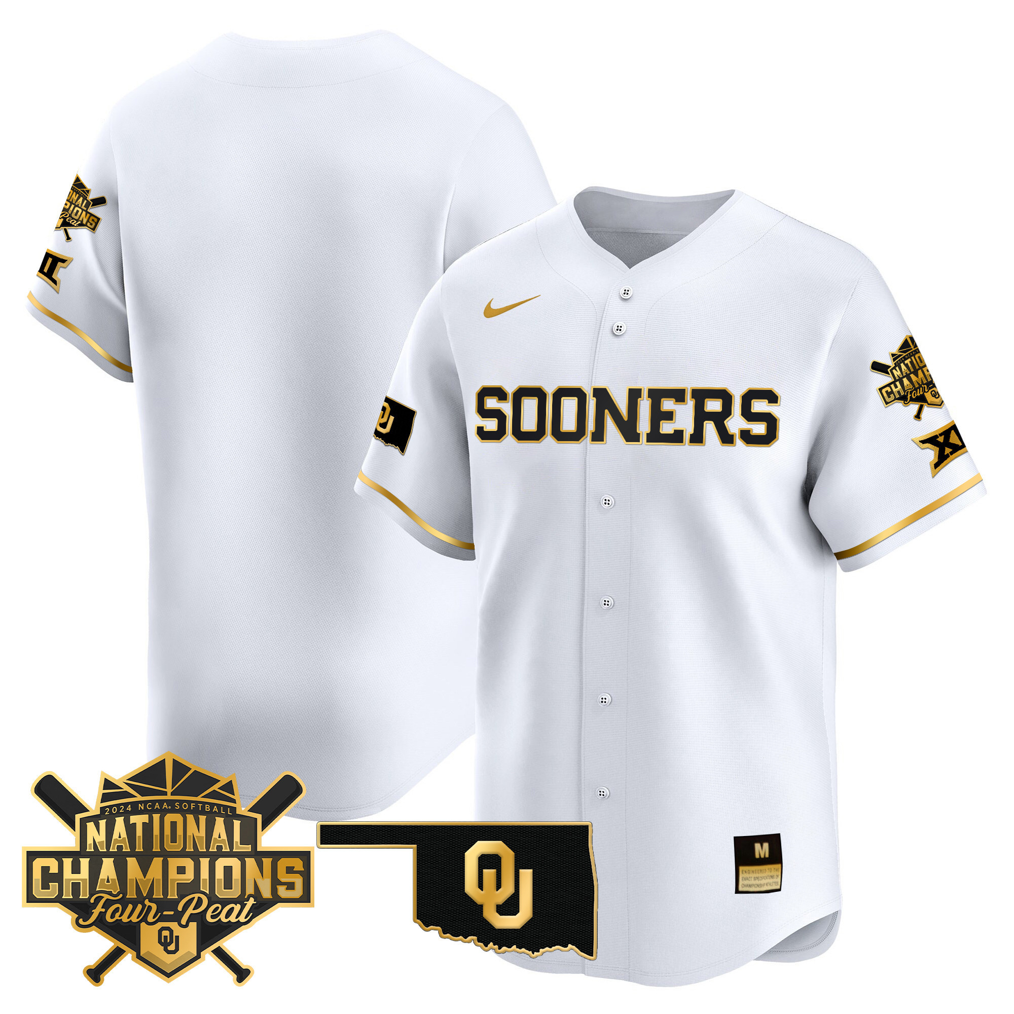 Men's size - Oklahoma Women's Champions Patch Vapor Premier Limited Jersey V2 - All Stitched