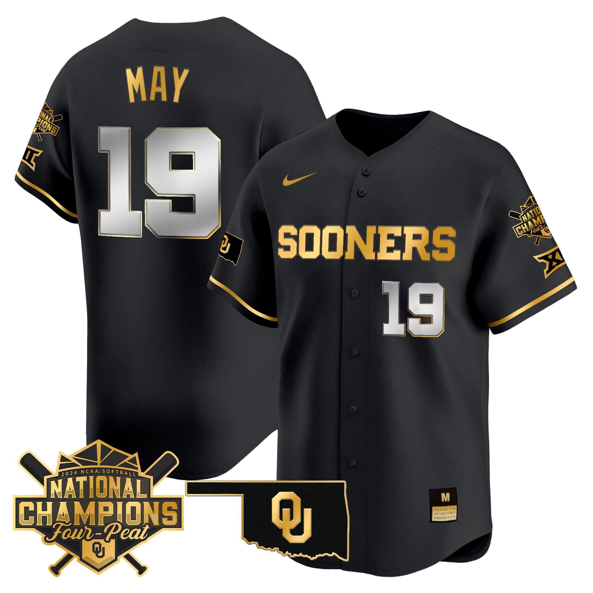 Men's size - Oklahoma Women's Champions Patch Vapor Premier Limited Jersey V2 - All Stitched