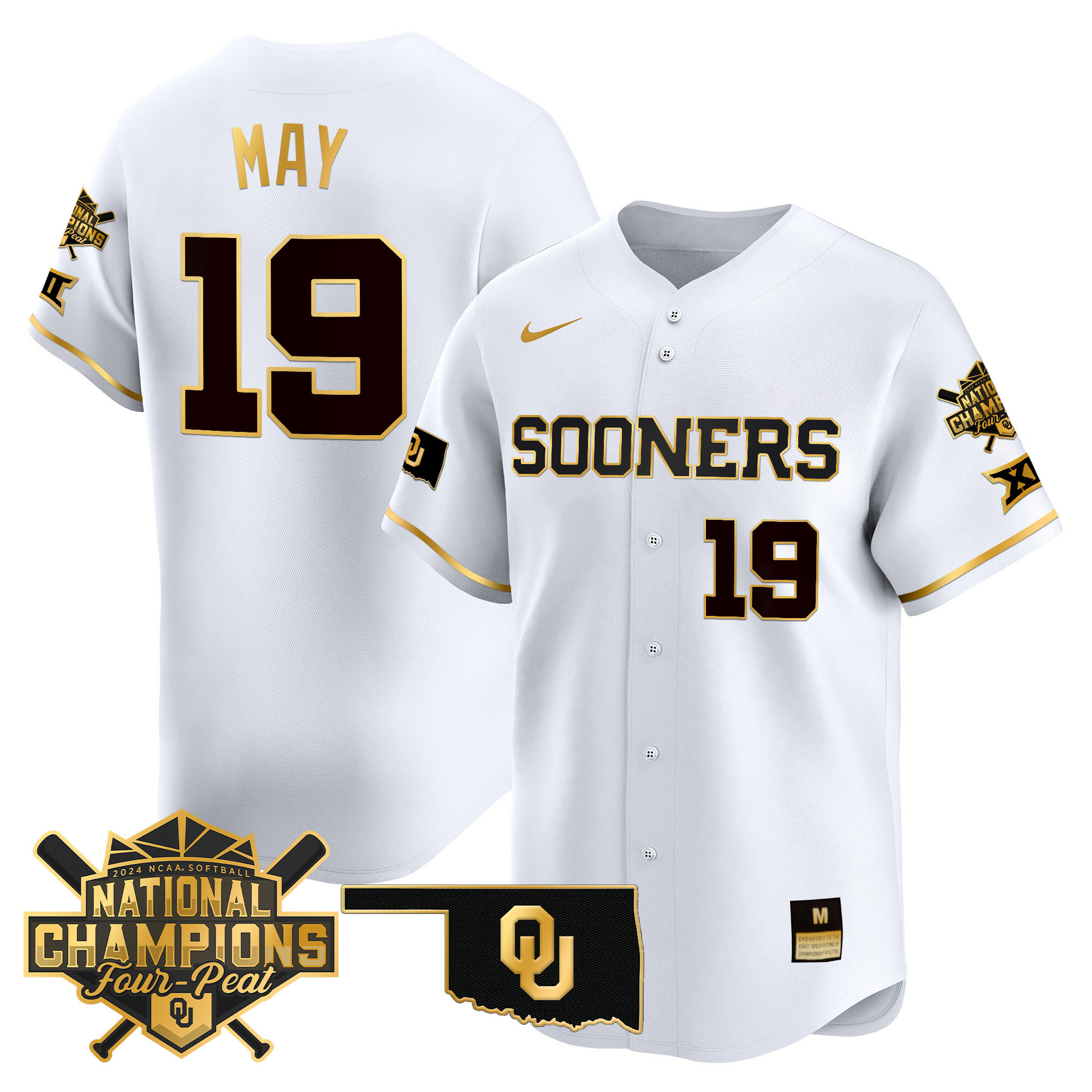 Men's size - Oklahoma Women's Champions Patch Vapor Premier Limited Jersey V2 - All Stitched
