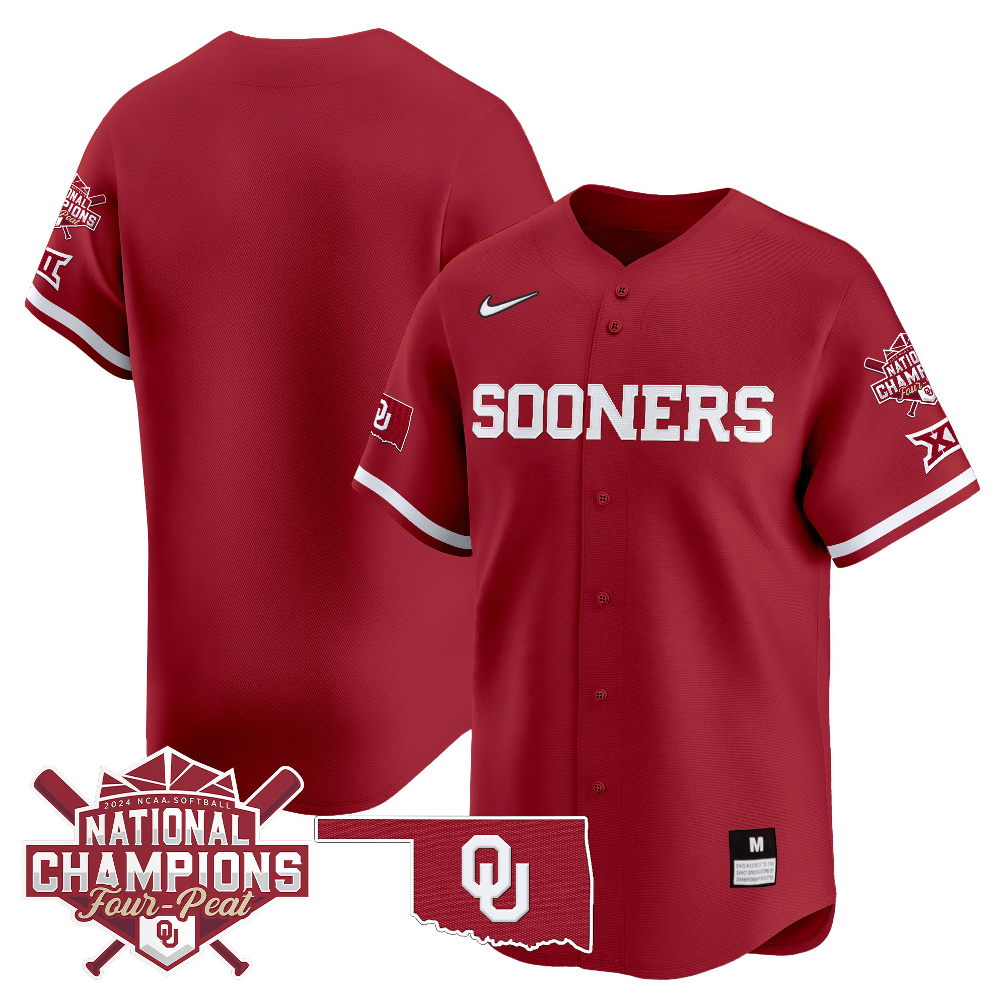 Men's size - Oklahoma Women's Champions Patch Vapor Premier Limited Jersey V2 - All Stitched