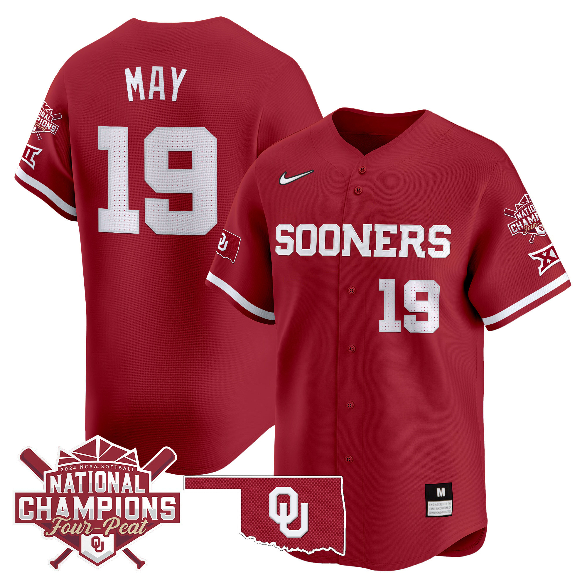 Men's size - Oklahoma Women's Champions Patch Vapor Premier Limited Jersey V2 - All Stitched