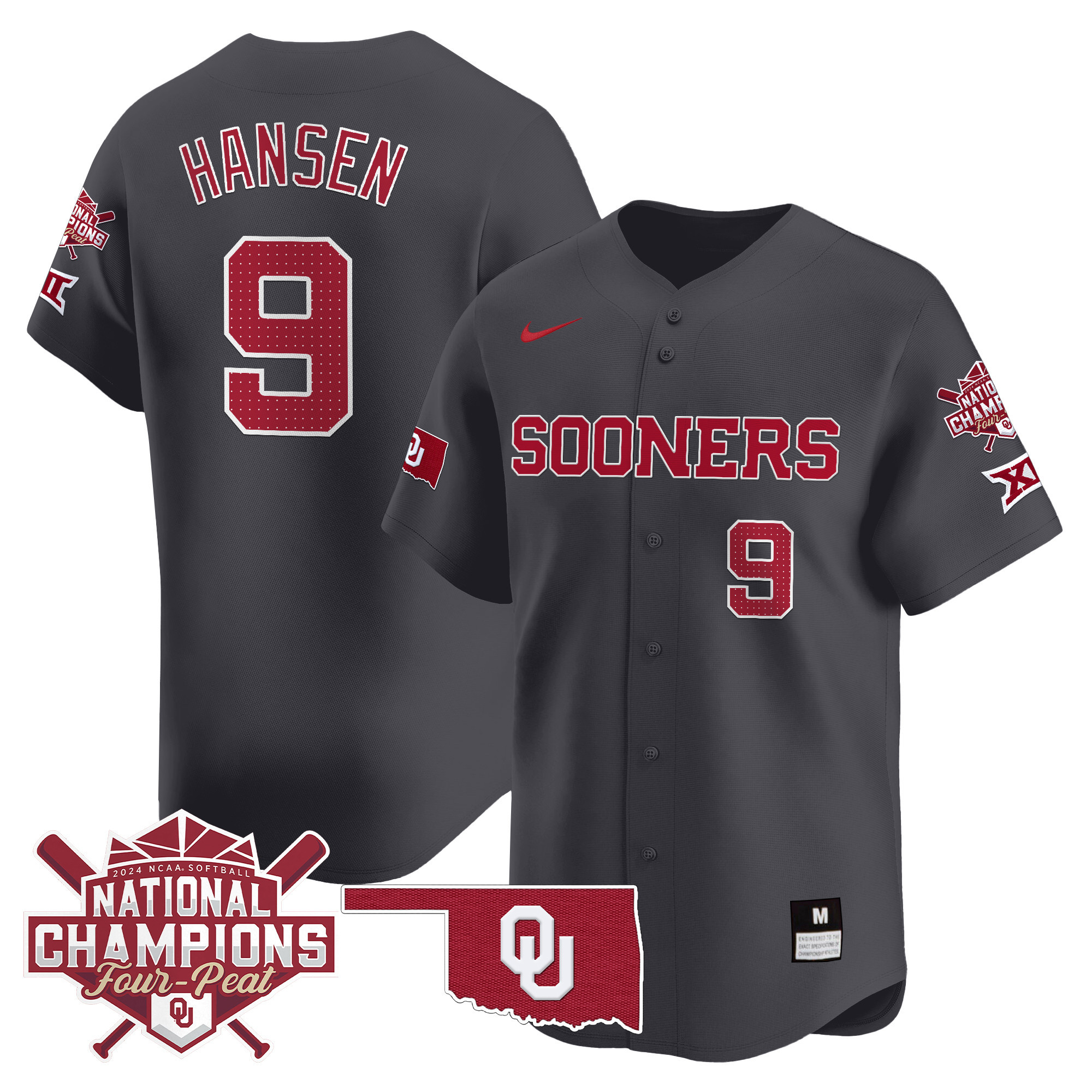 Men's size - Oklahoma Women's Champions Patch Vapor Premier Limited Jersey V2 - All Stitched