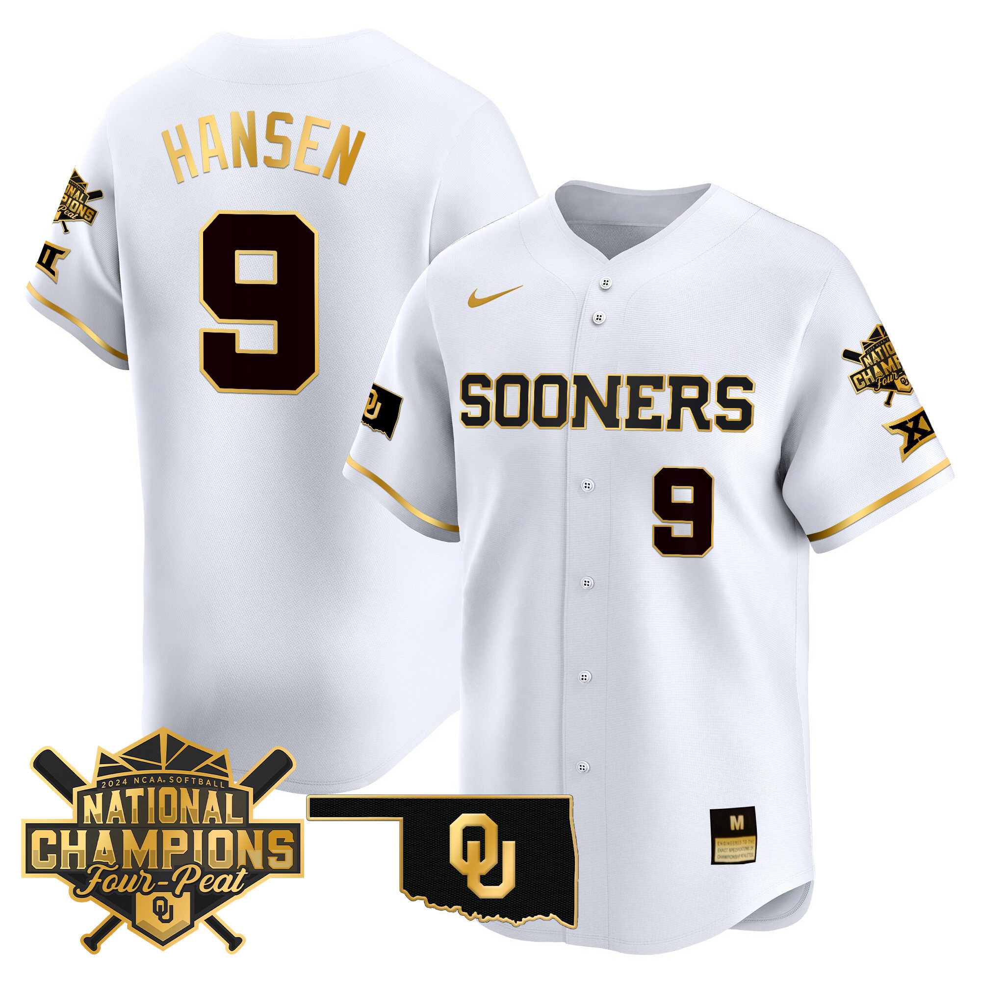 Men's size - Oklahoma Women's Champions Patch Vapor Premier Limited Jersey V2 - All Stitched