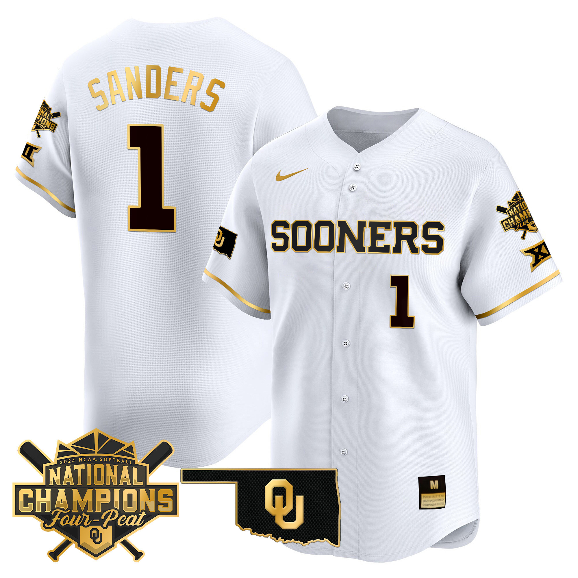Men's size - Oklahoma Women's Champions Patch Vapor Premier Limited Jersey V2 - All Stitched